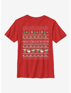 Star Wars The Mandalorian The Child Christmas Sweater Pattern Youth T-Shirt, , hi-res