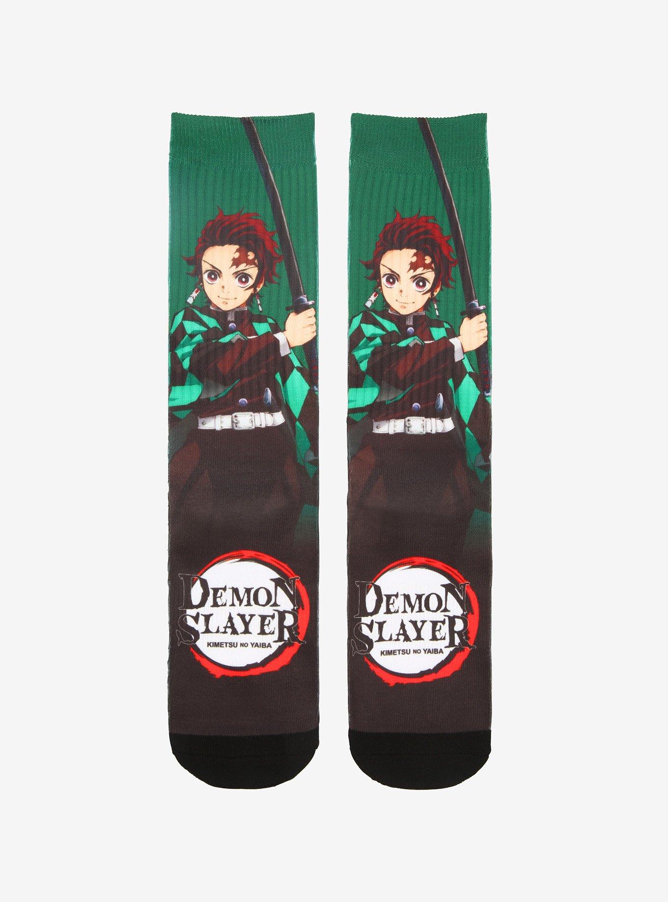 Demon Slayer: Kimetsu No Yaiba Tanjiro Kamado Crew Socks, , hi-res