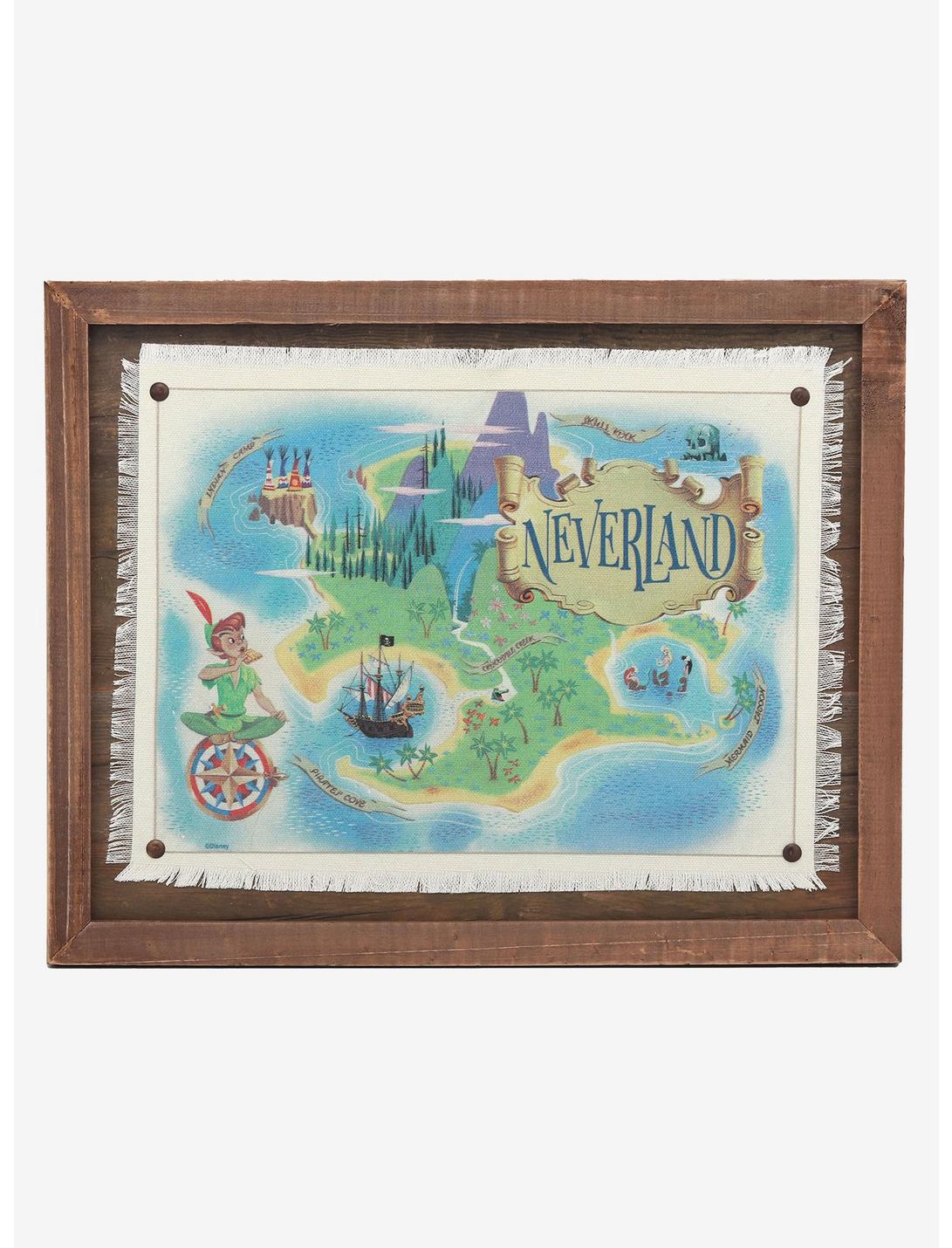 Disney Peter Pan Neverland Map Framed Wood Wall Decor, , hi-res