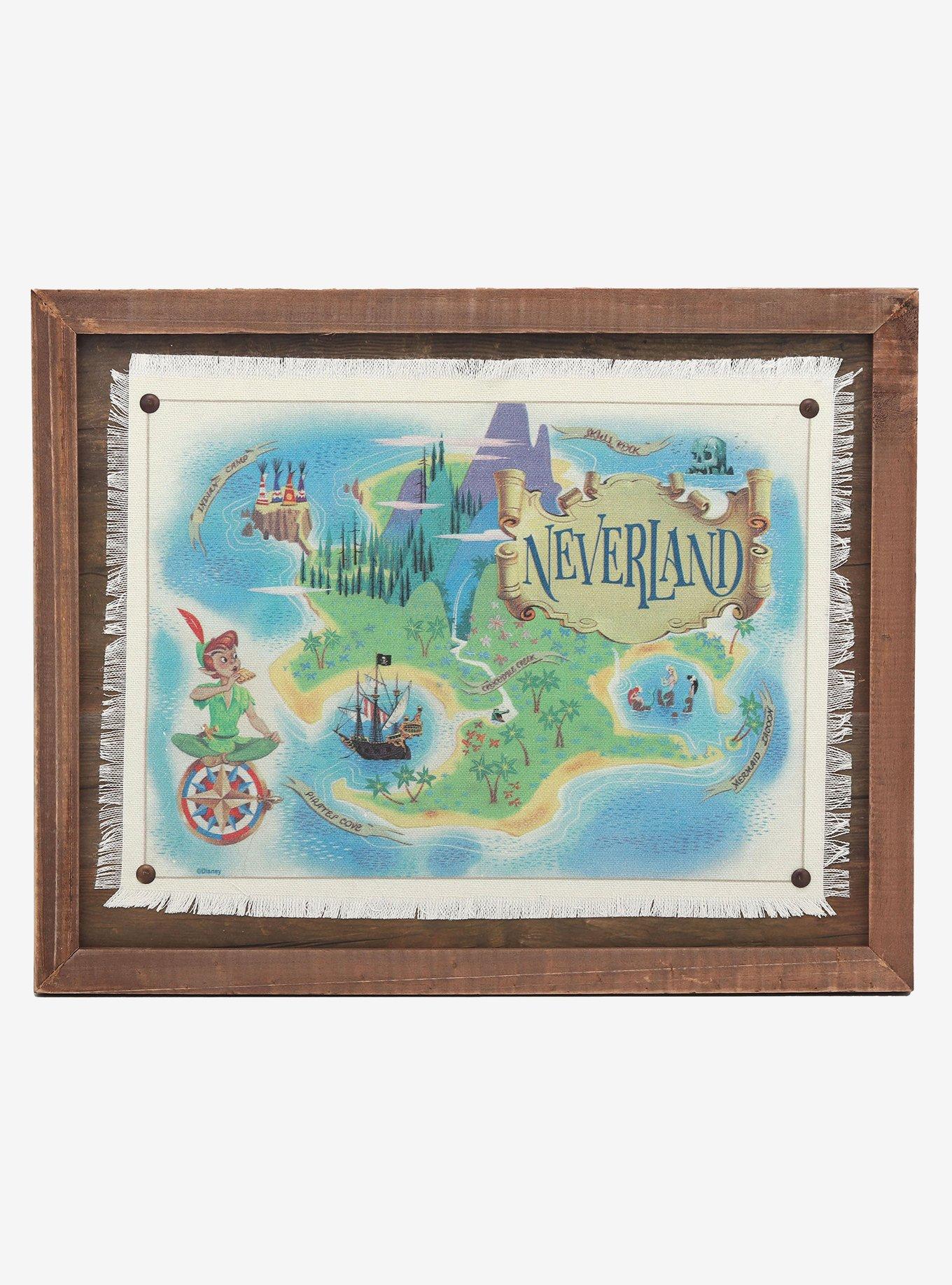 Disney Peter Pan Neverland Map Framed Wood Wall Decor, , hi-res