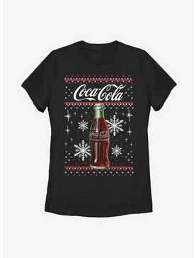 Coca-Cola Bottle Snowflakes Christmas Pattern Womens T-Shirt, , hi-res