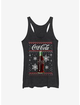Coca-Cola Bottle Snowflakes Christmas Pattern Womens Tank Top, , hi-res