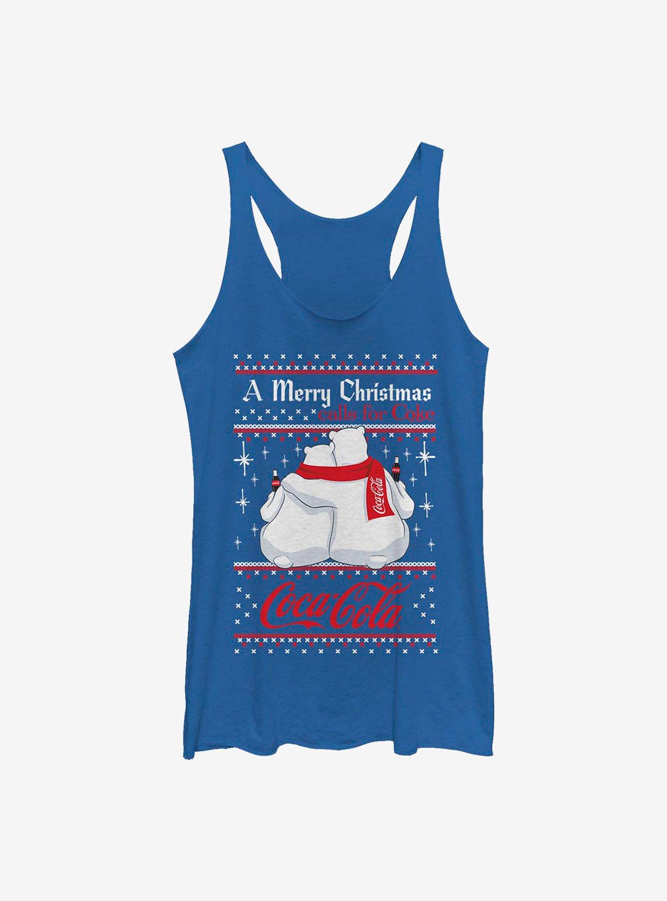 Coca-Cola Christmas Calls For Coke Christmas Pattern Womens Tank Top, ROY HTR, hi-res