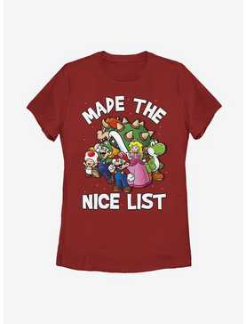 Super Mario Christmas Nice List Womens T-Shirt, , hi-res