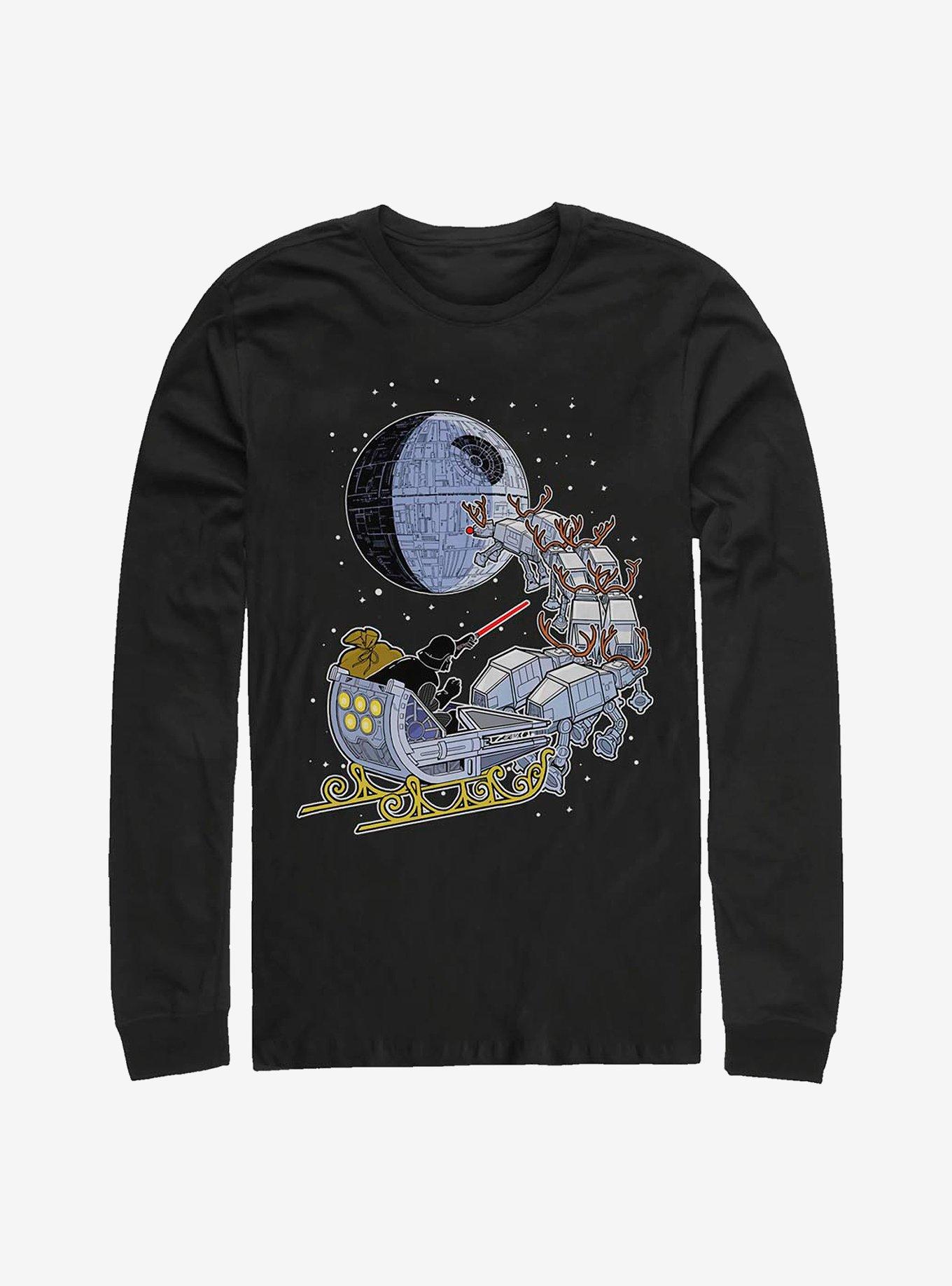 Star Wars Vader Sleigh Long-Sleeve T-Shirt, BLACK, hi-res