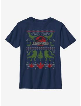 Jurassic World Christmas Sweater Pattern Youth T-Shirt, , hi-res