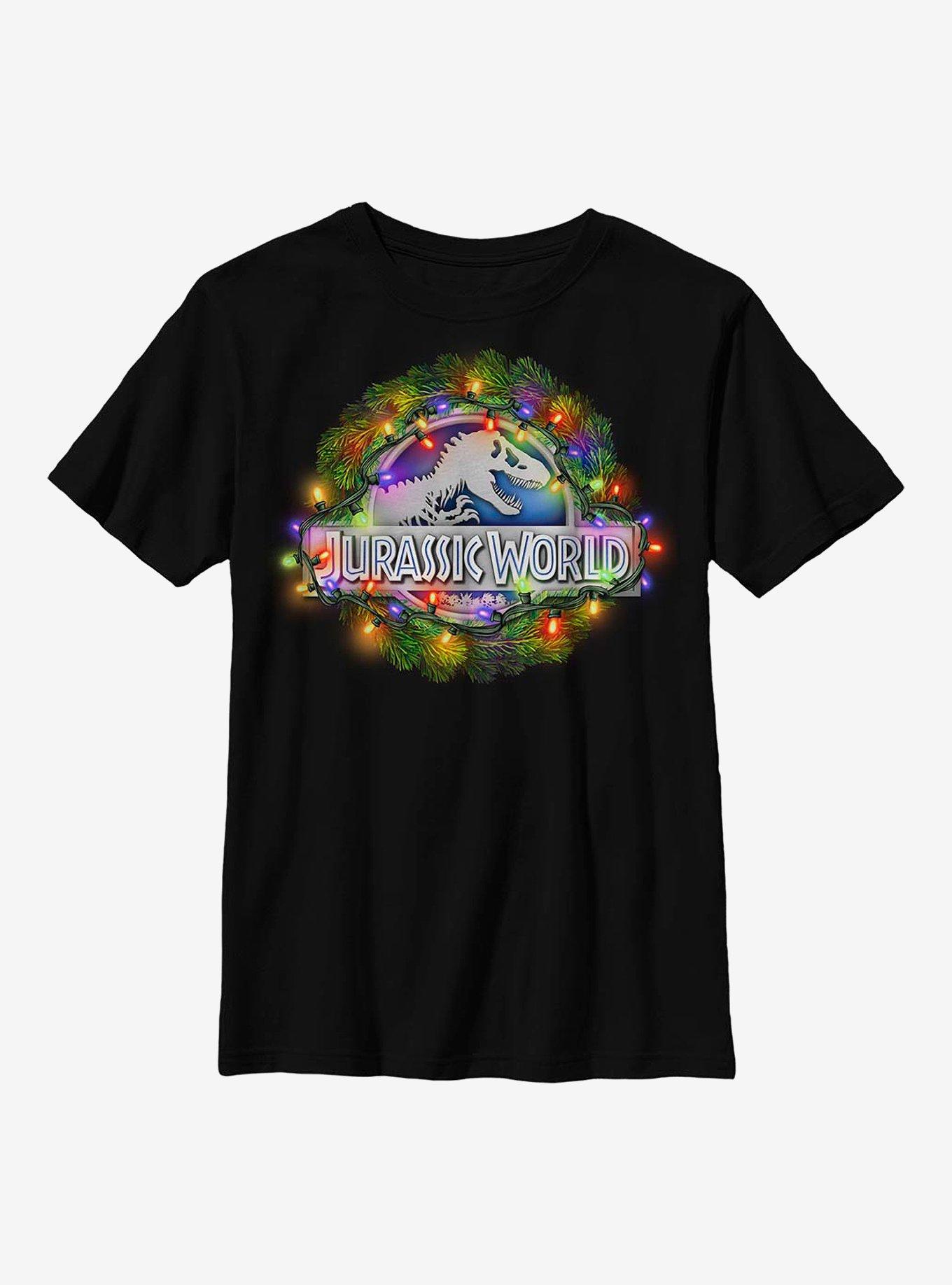 Jurassic World Rexmas Wreath Youth T-Shirt, , hi-res