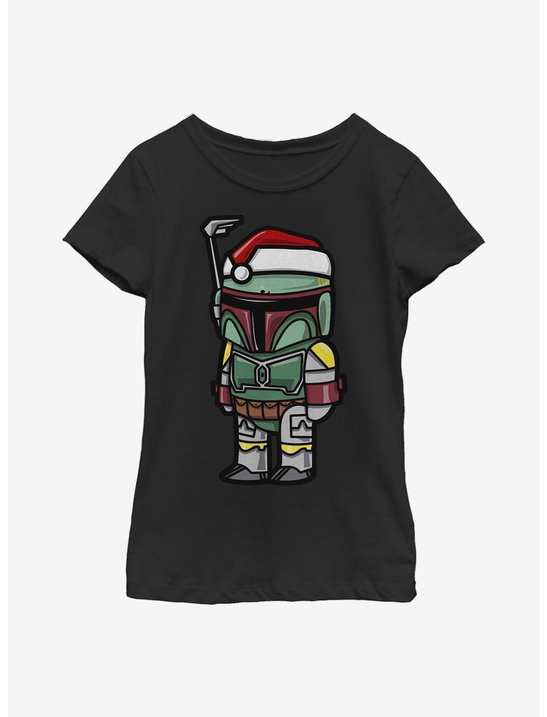 Star Wars Boba Santa Youth Girls T-Shirt, BLACK, hi-res