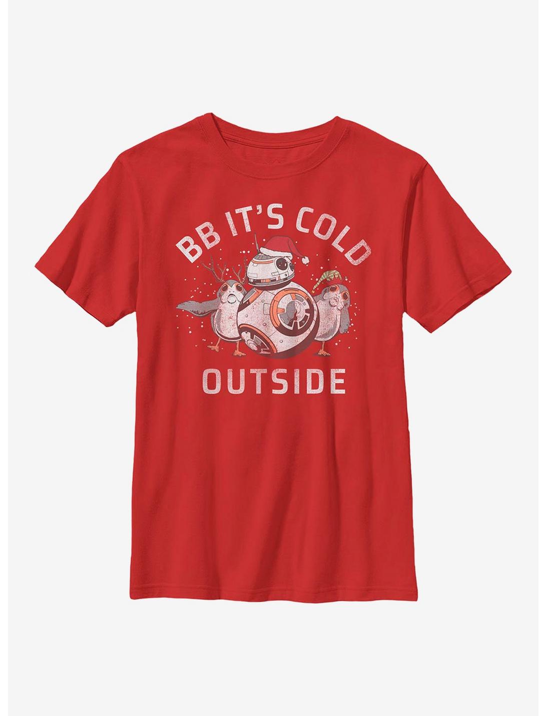 Star Wars Episode VIII: The Last Jedi BB-8 Festive Cold Youth T-Shirt, RED, hi-res