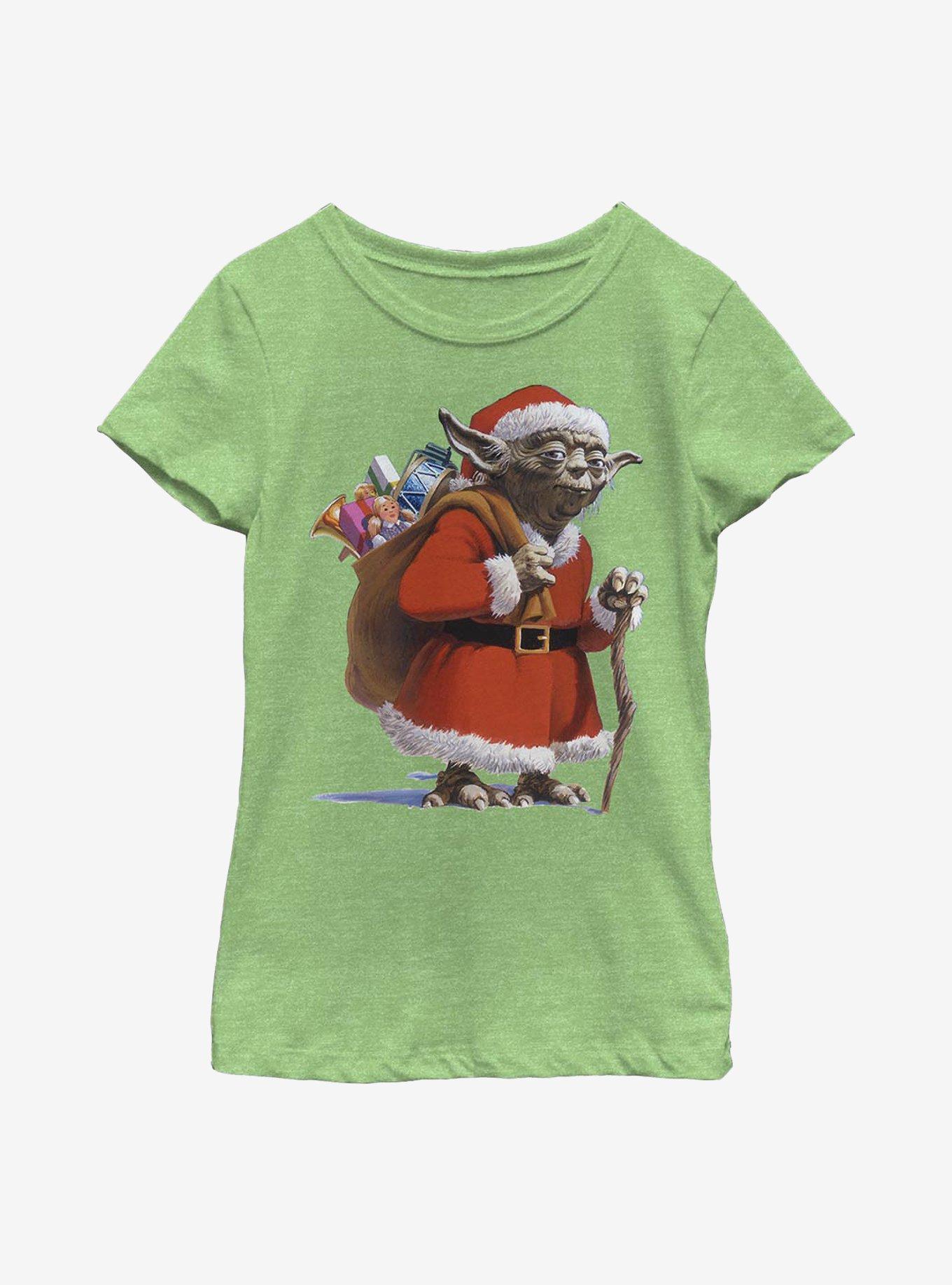Star Wars Santa Yoda Comp Youth Girls T-Shirt, GRN APPLE, hi-res