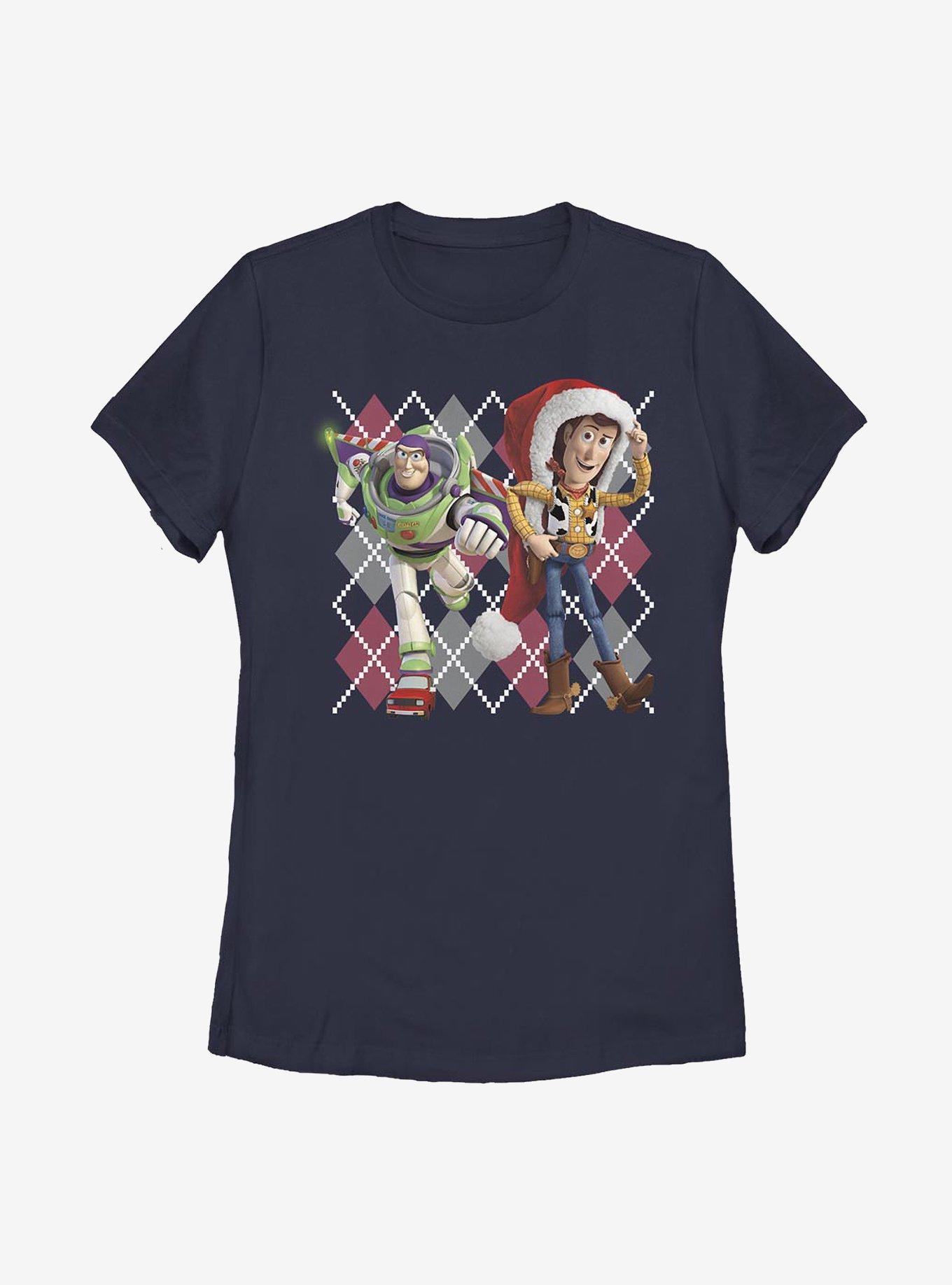 Disney Pixar Toy Story Woody Buzz Argyle Christmas Womens T-Shirt, , hi-res