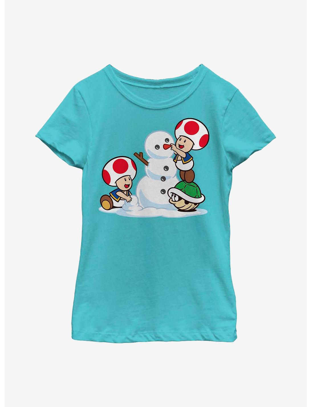 Super Mario Frosty Toad Christmas Youth Girls T-Shirt, TAHI BLUE, hi-res