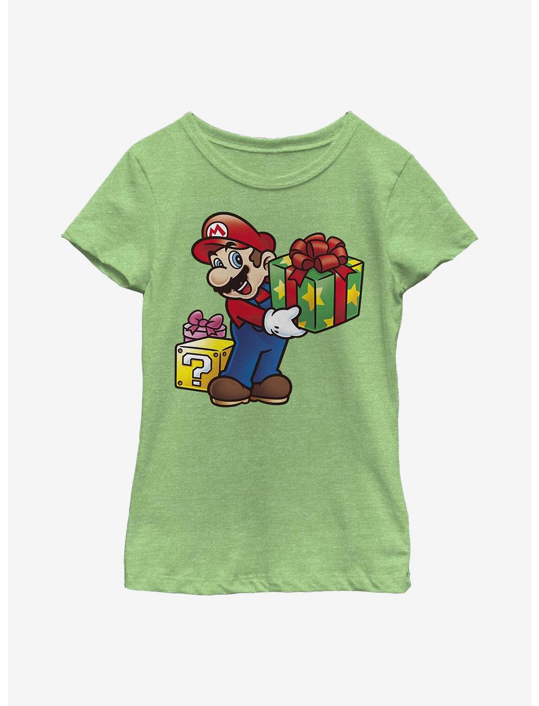 Super Mario Christmas Gifts Youth Girls T-Shirt, GRN APPLE, hi-res