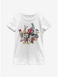 Disney Mickey Mouse Holiday Group Youth Girls T-Shirt, WHITE, hi-res