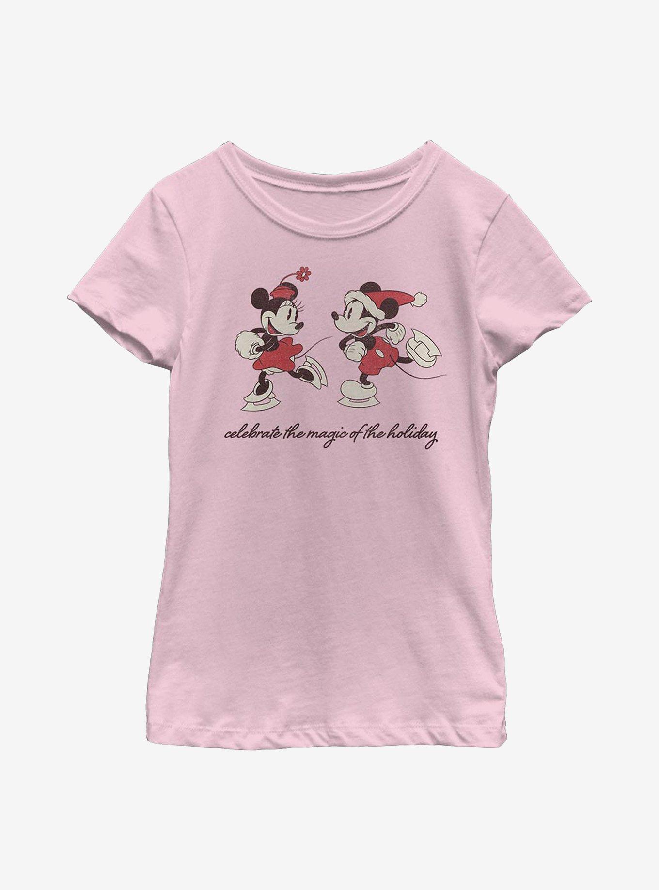 Disney Mickey Mouse Vintage Holiday Skaters Youth Girls T-Shirt, , hi-res