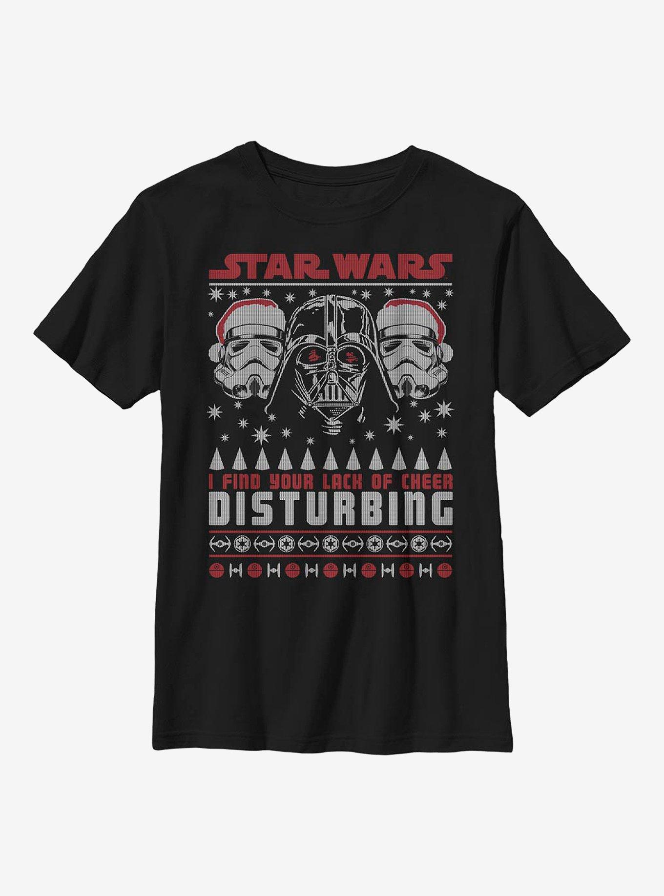 Star Wars Lack Of Cheer Disturbing Christmas Pattern Youth T-Shirt, , hi-res