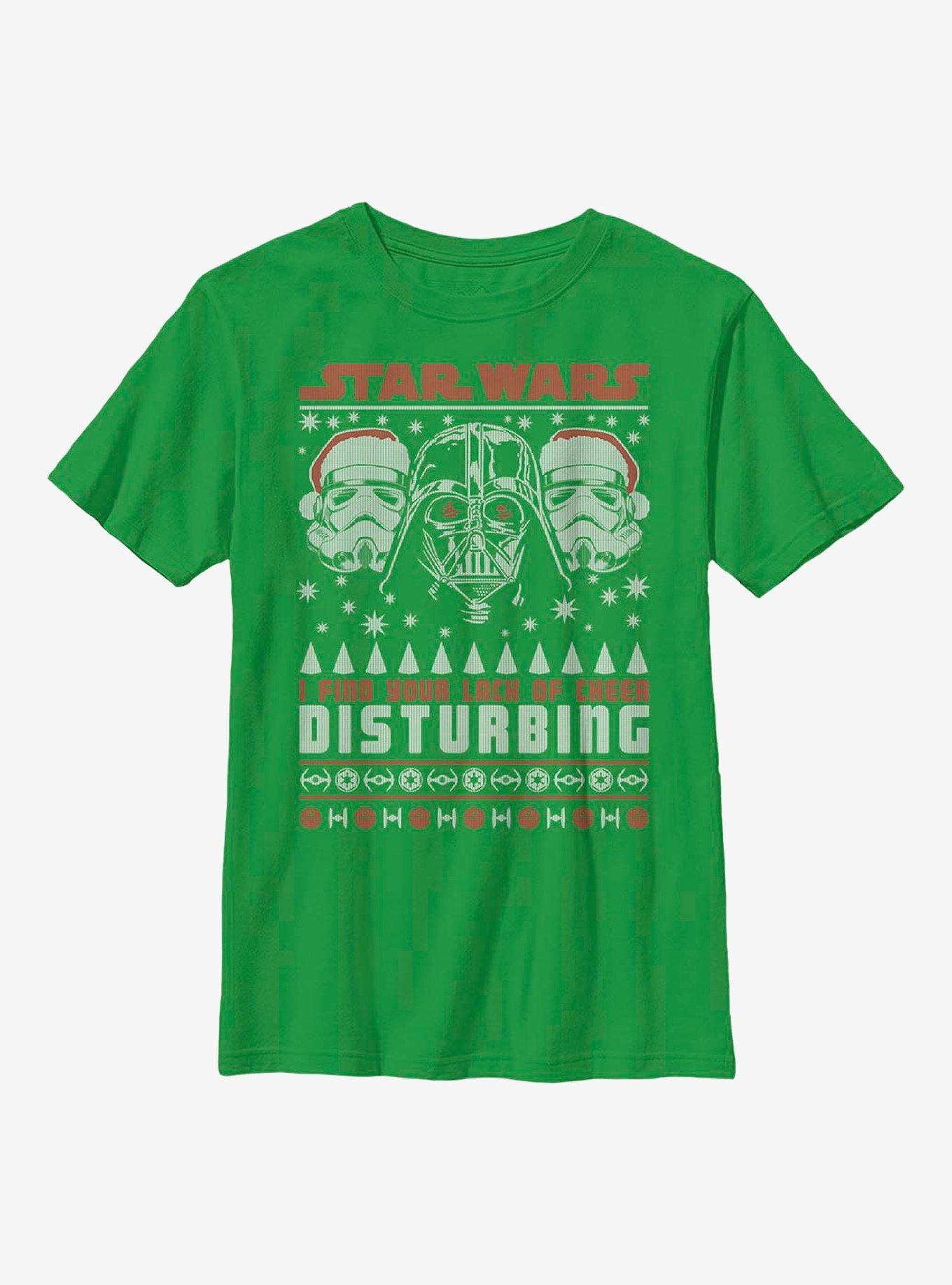 Star Wars Lack Of Cheer Disturbing Christmas Pattern Youth T-Shirt, , hi-res