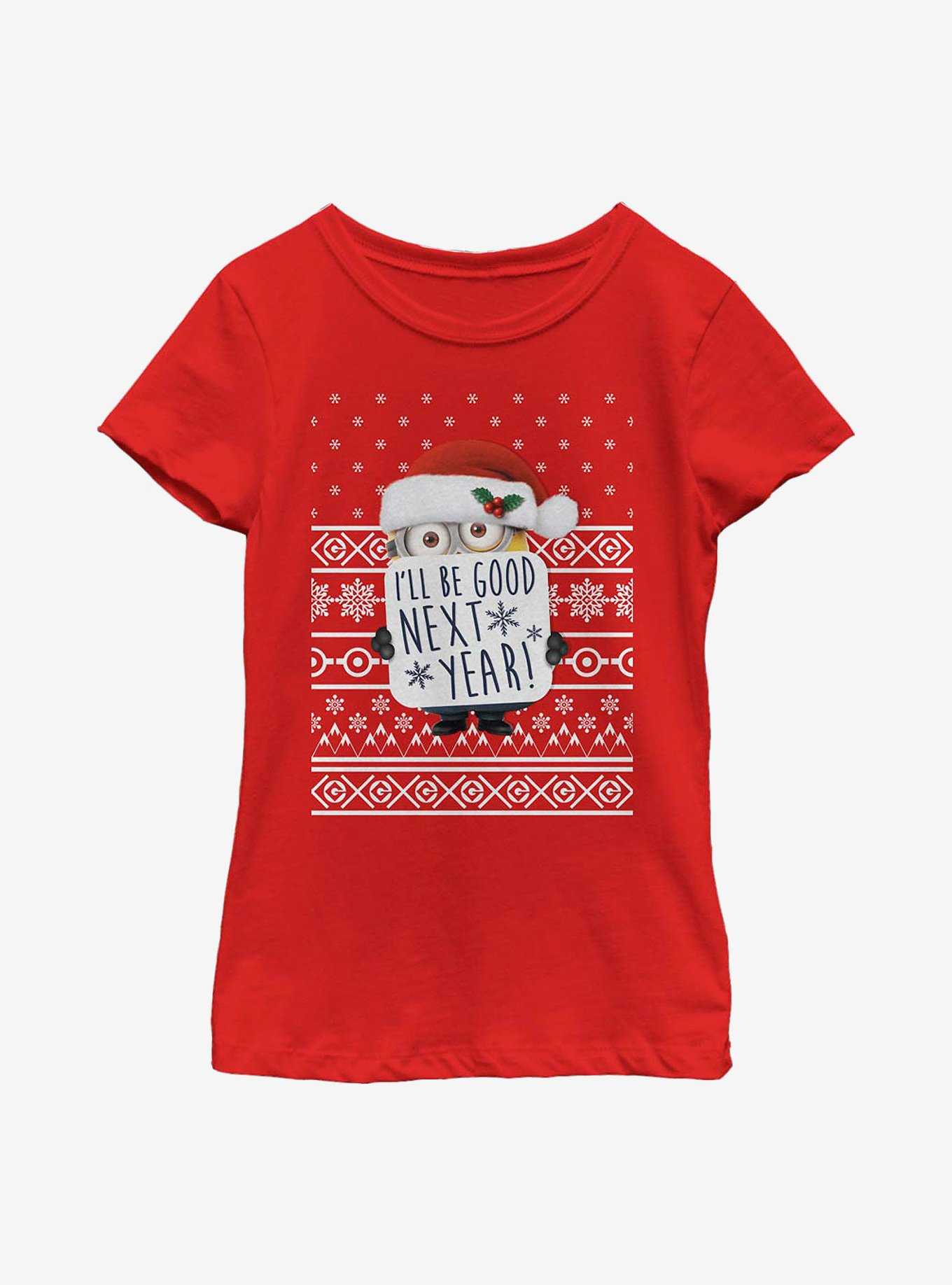 Despicable Me Minions Next Year Christmas Pattern Youth Girls T-Shirt, , hi-res