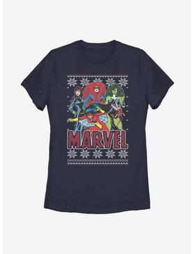 Marvel Heroines Christmas Pattern Womens T-Shirt, , hi-res