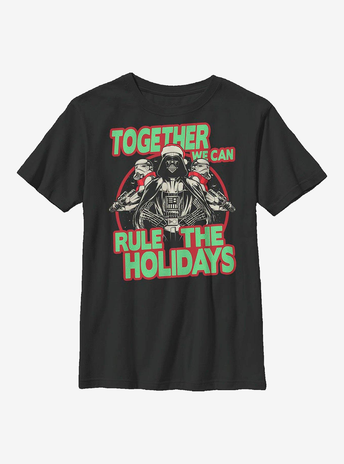 Star Wars Rule The Holidays Youth T-Shirt, BLACK, hi-res