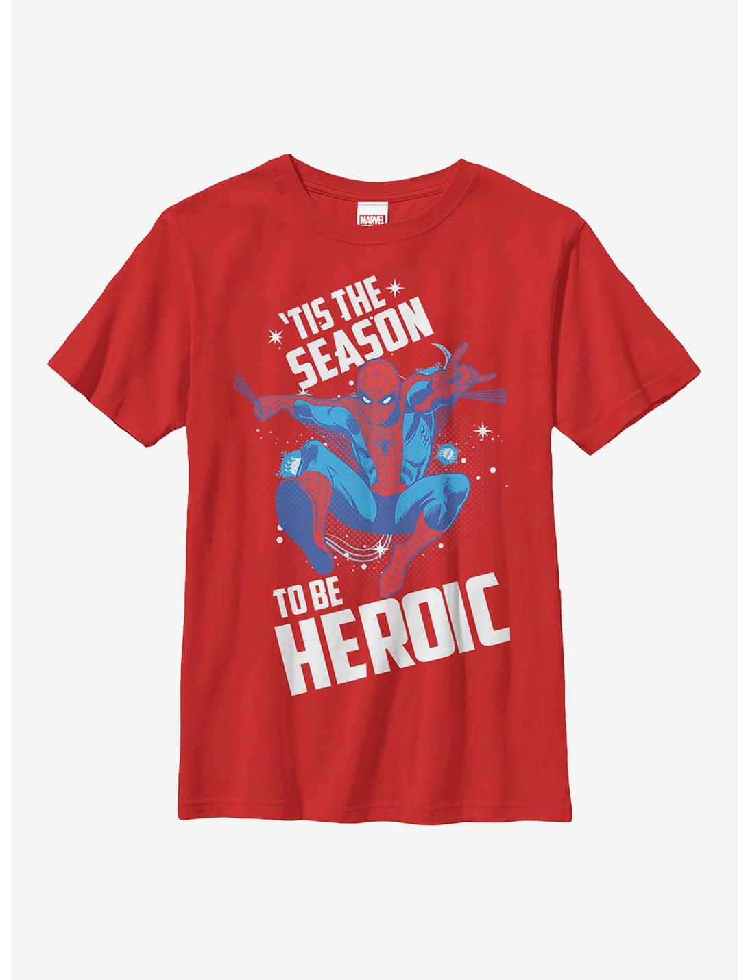 Plus Size Marvel Spider- Man Spider-Santa Youth T-Shirt, RED, hi-res
