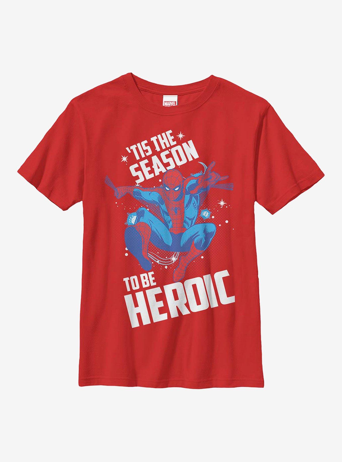 Marvel Spider- Man Spider-Santa Youth T-Shirt, RED, hi-res