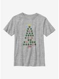 Nintendo The Legend Of Zelda Christmas Tree Youth T-Shirt, ATH HTR, hi-res