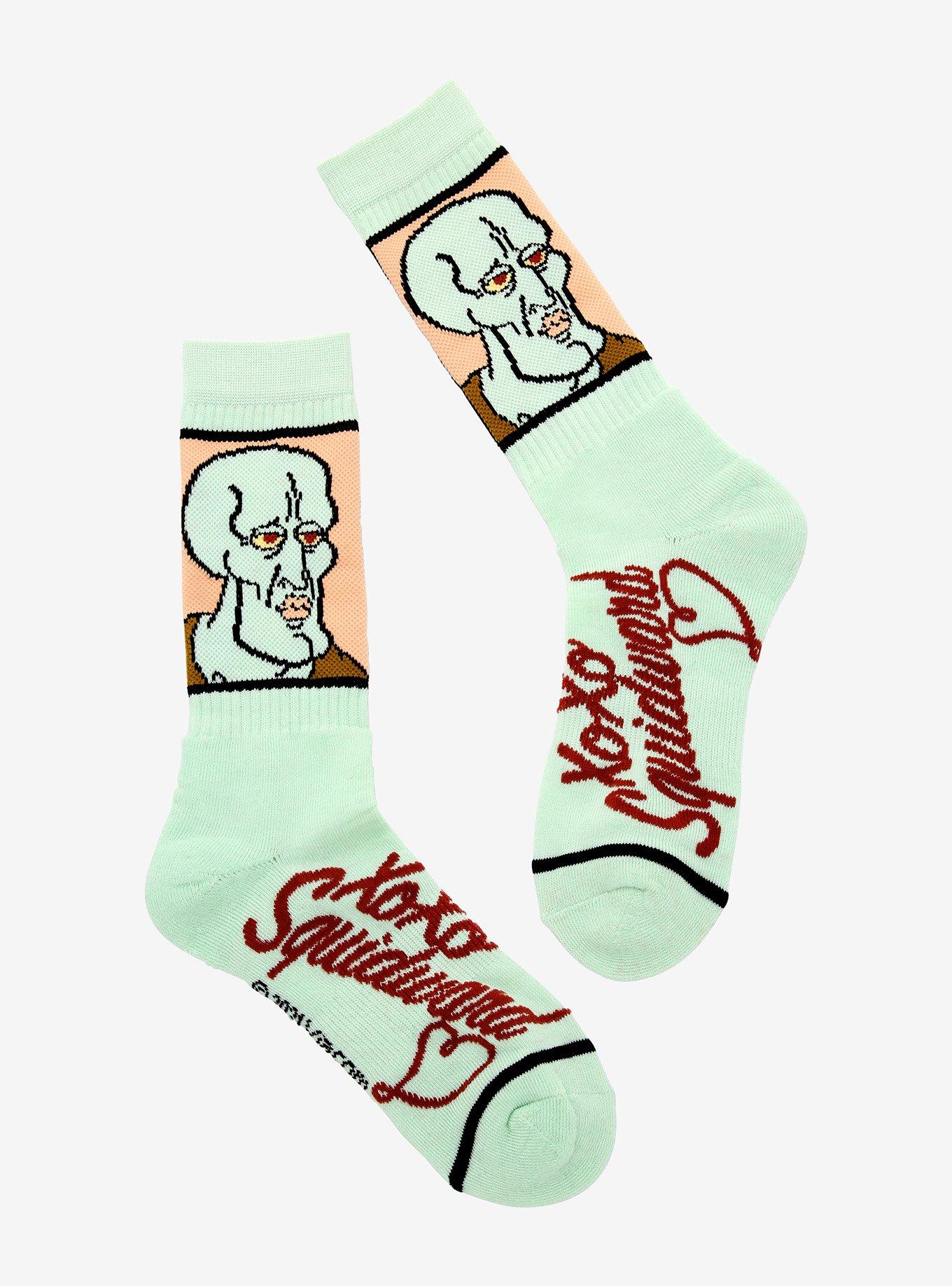 SpongeBob SquarePants Handsome Squidward Crew Socks, , hi-res