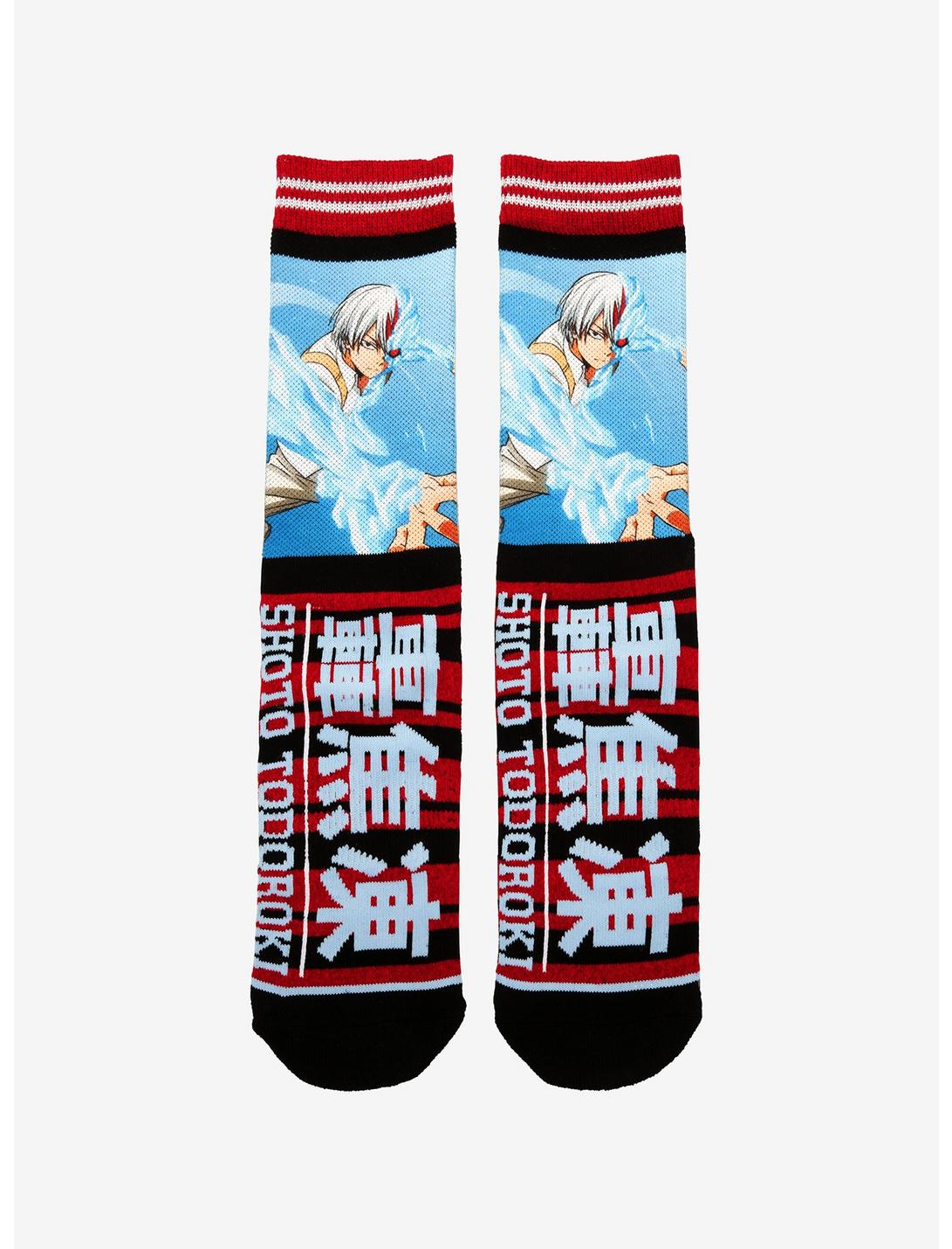 My Hero Academia Todoroki Sublimated Crew Socks, , hi-res