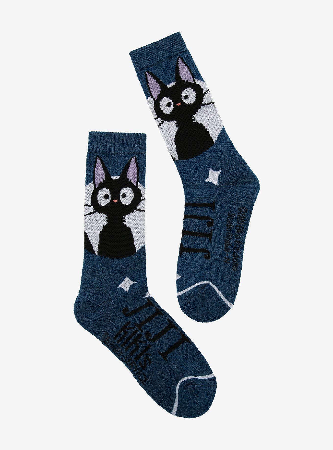 Studio Ghibli Kiki's Delivery Service Jiji Circle Crew Socks, , hi-res