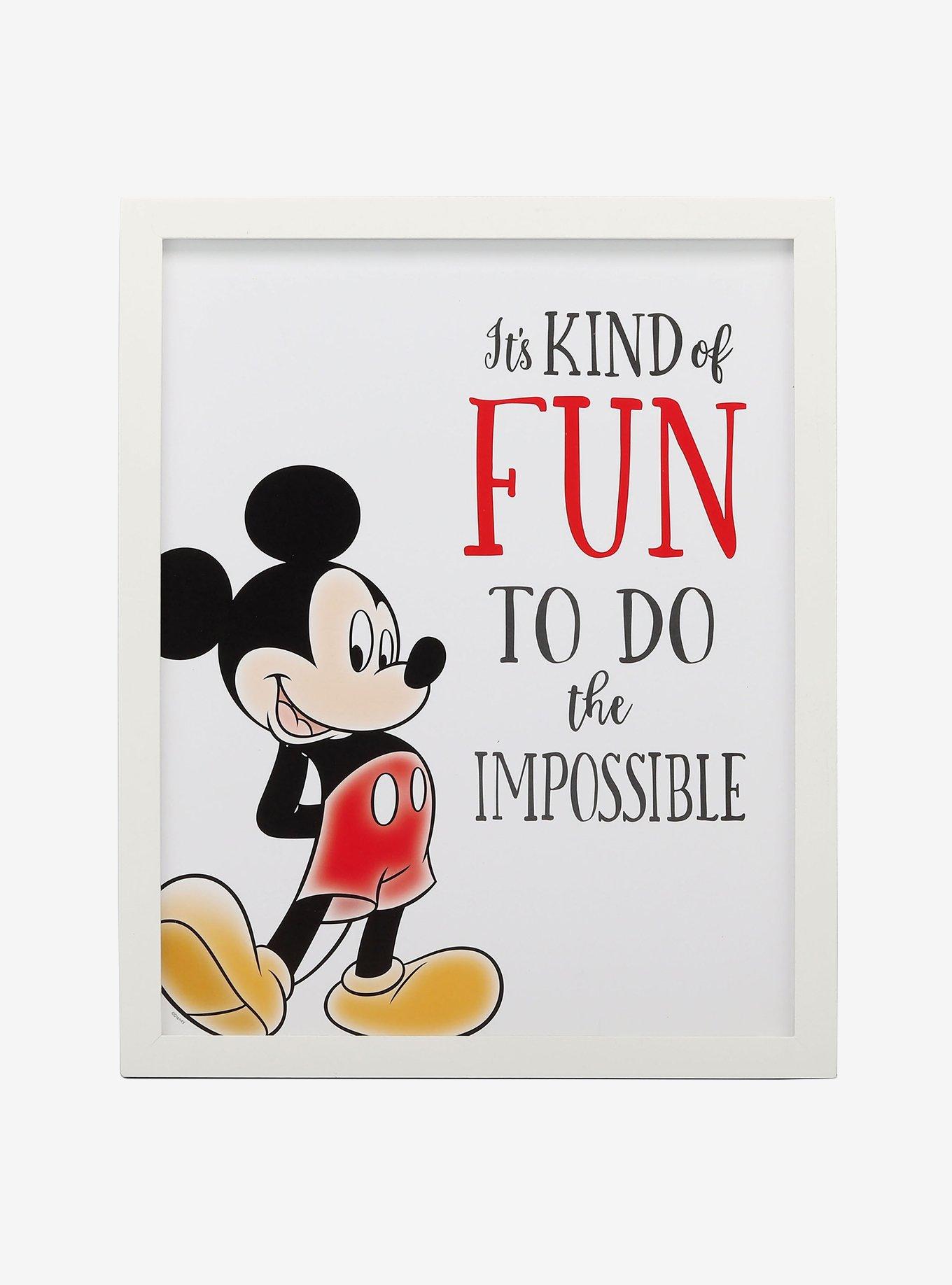 Disney Mickey Mouse Do The Impossible Framed Wood Wall Decor