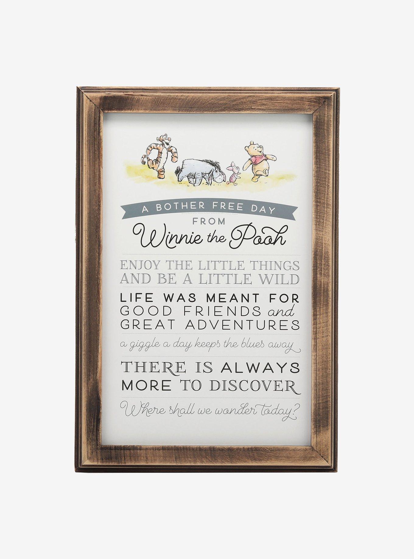 Disney Winnie The Pooh Bother Free Day Framed Wood Wall Decor, , hi-res