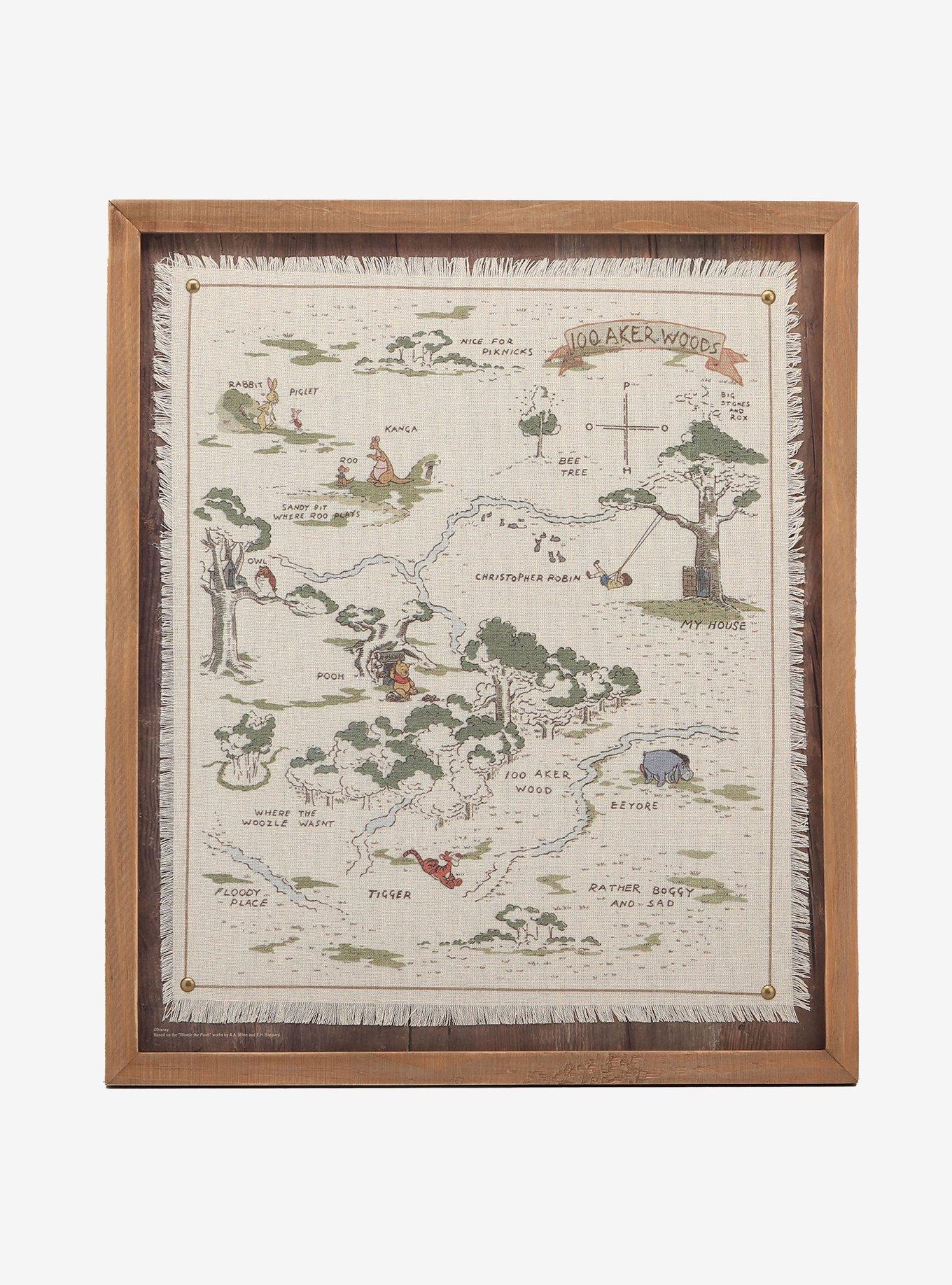 Disney Winnie The Pooh Hundred Acre Wood Map Framed Wood Wall Decor, , hi-res