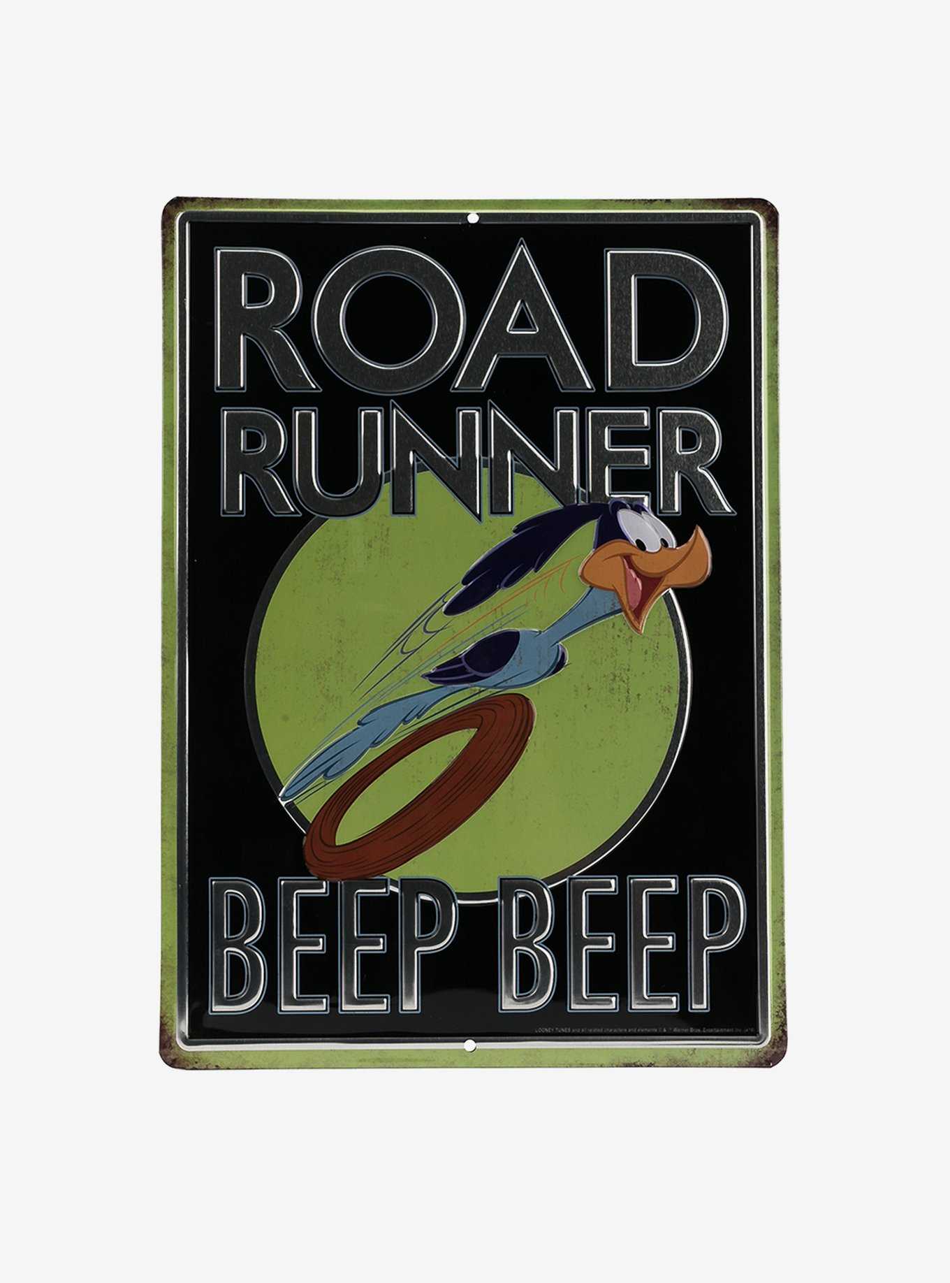 Looney Tunes Road Runner Black Embossed Tin Sign, , hi-res