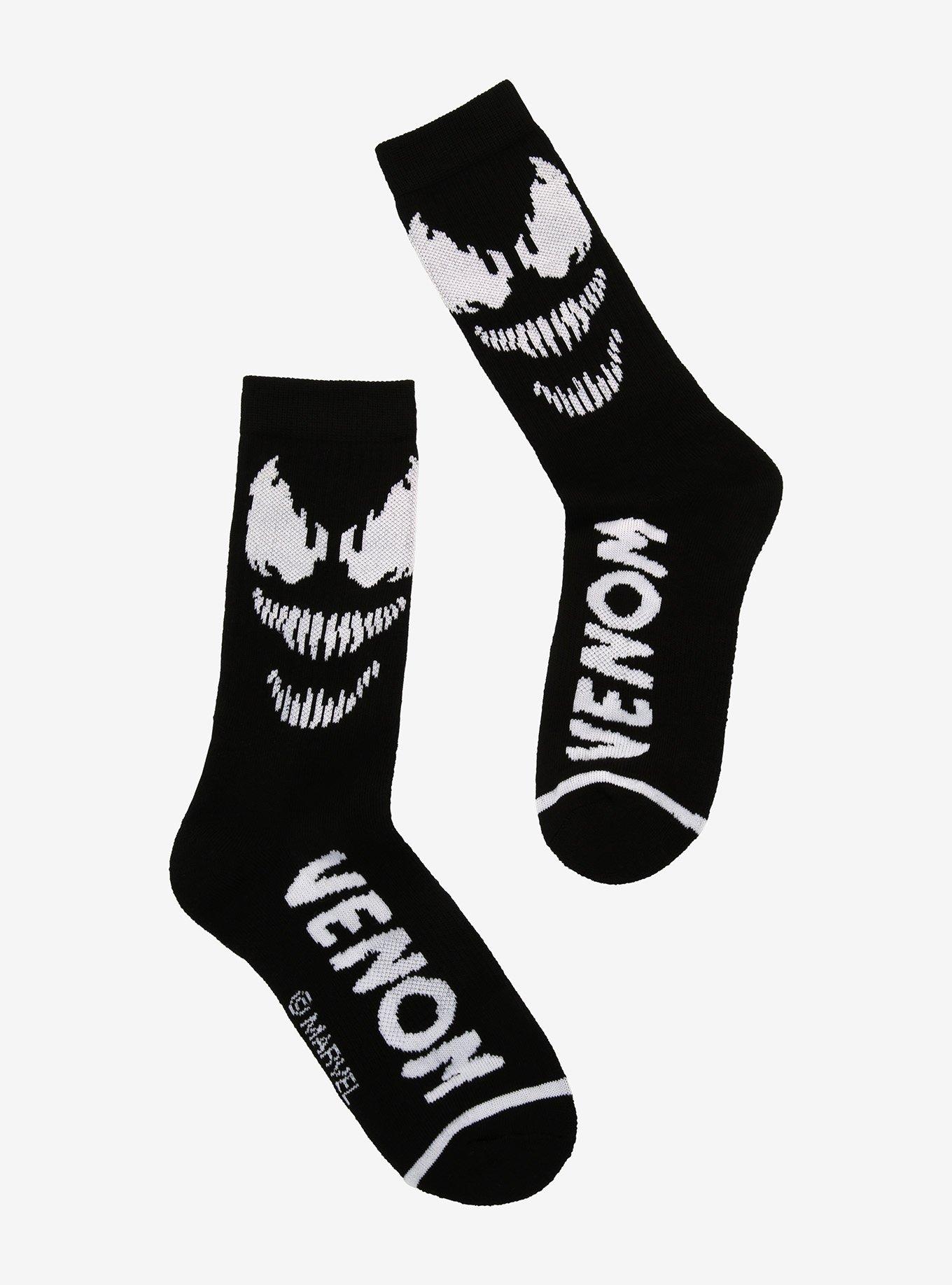 Marvel Spider-Man Venom Mask Crew Socks, , hi-res