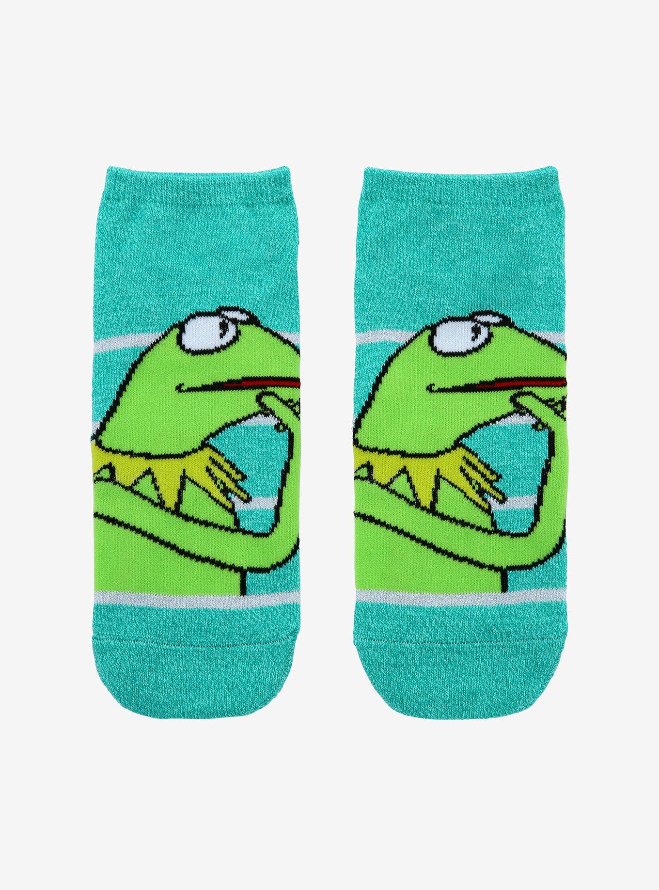 The Muppets Thinking Kermit The Frog No-Show Socks, , hi-res