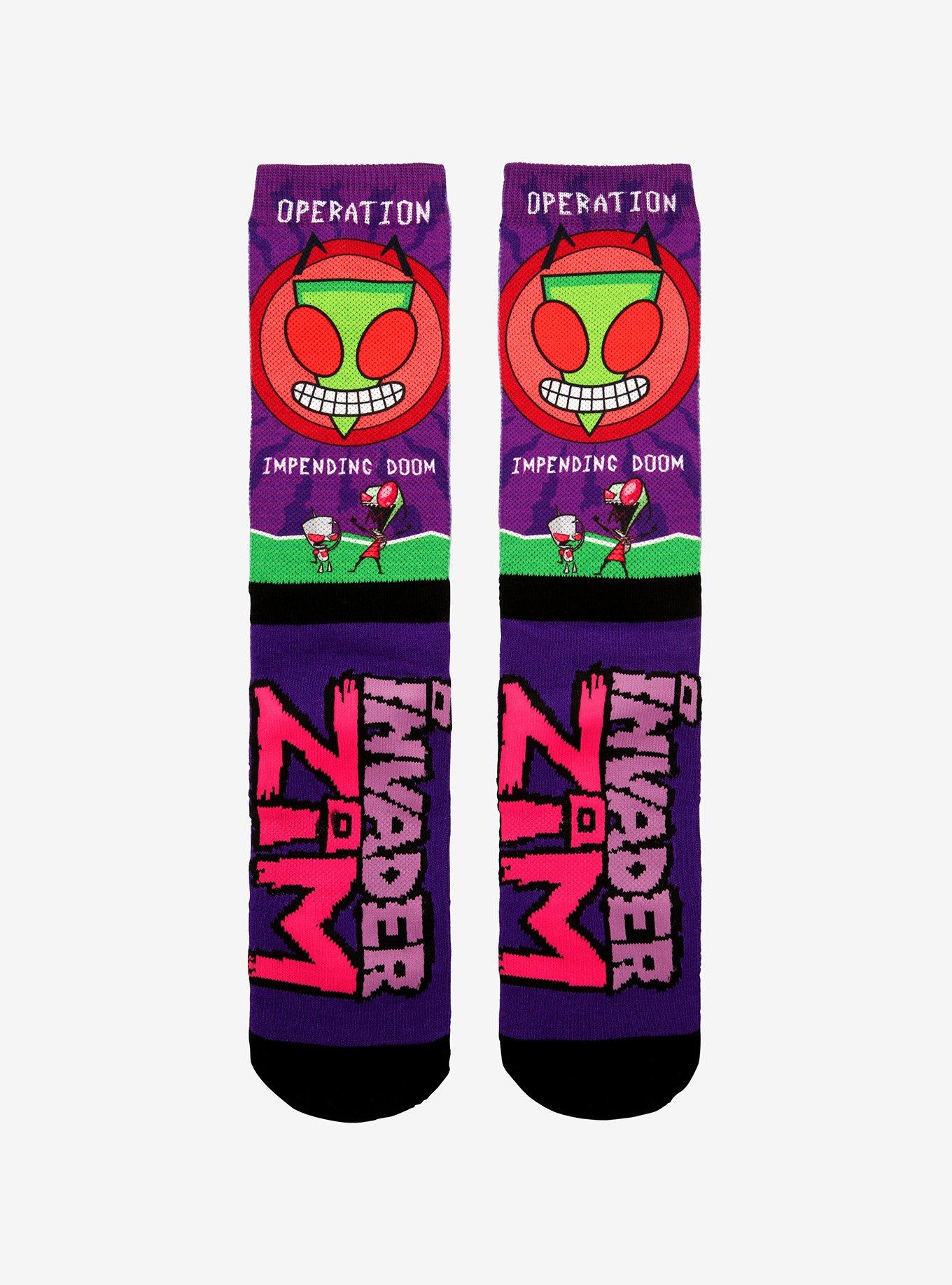 Invader Zim Operation Doom Crew Socks, , hi-res