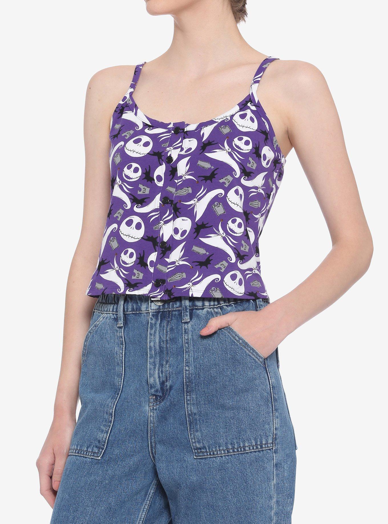 The Nightmare Before Christmas Icon Button-Front Girls Strappy Tank Top, MULTI, hi-res