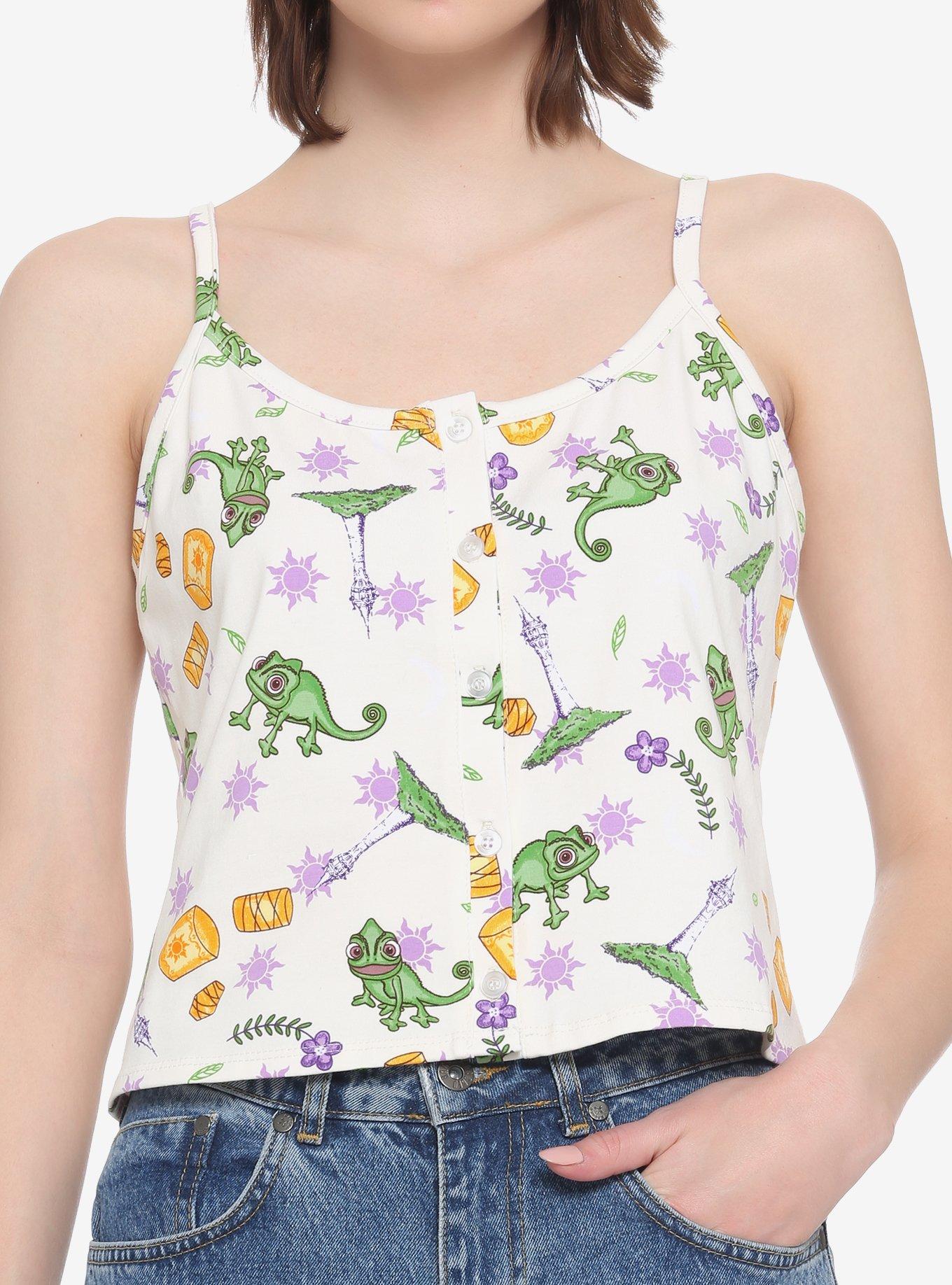 Disney Tangled Pascal Button-Front Girls Strappy Tank Top, MULTI, hi-res