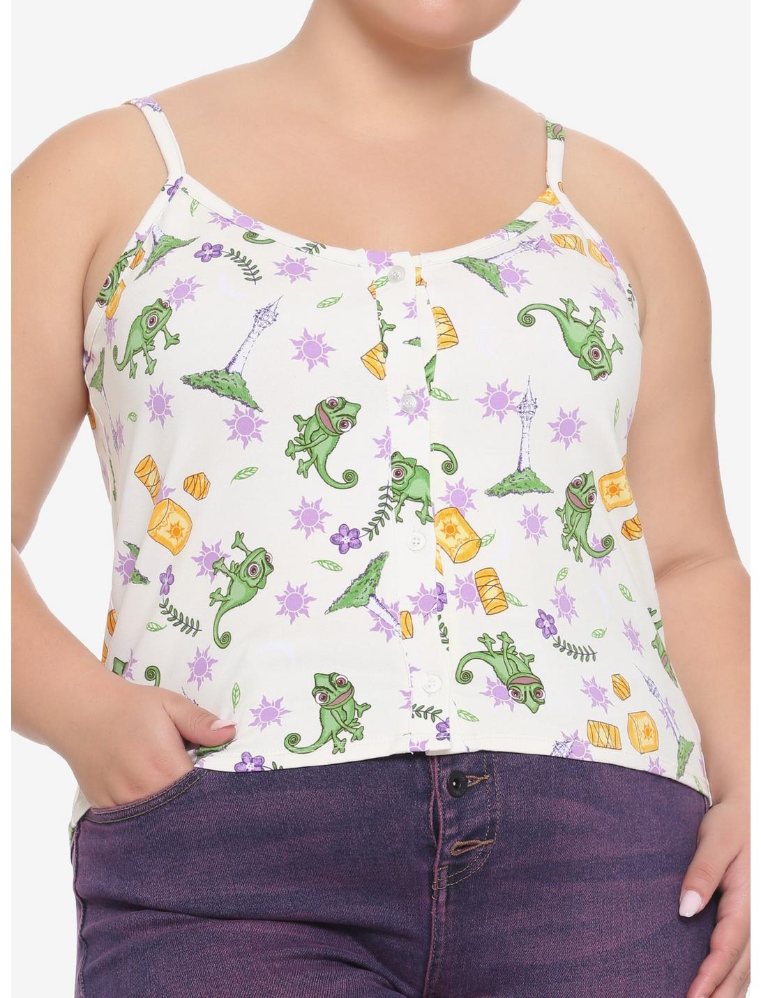 Disney Tangled Pascal Button-Front Girls Strappy Tank Top Plus Size, MULTI, hi-res