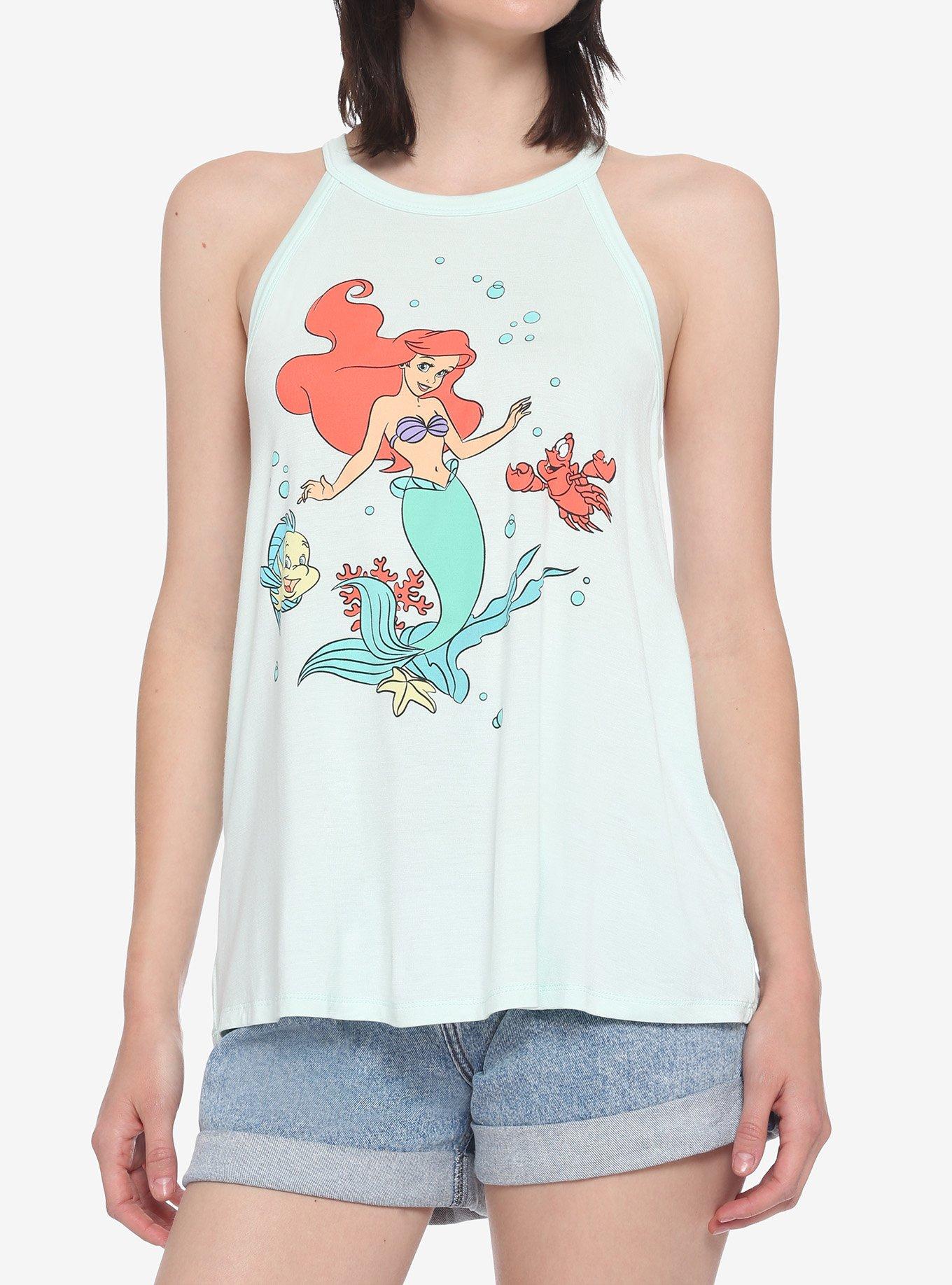 Disney The Little Mermaid Ariel Mesh Back Girls High Neck Tank Top, MULTI, hi-res