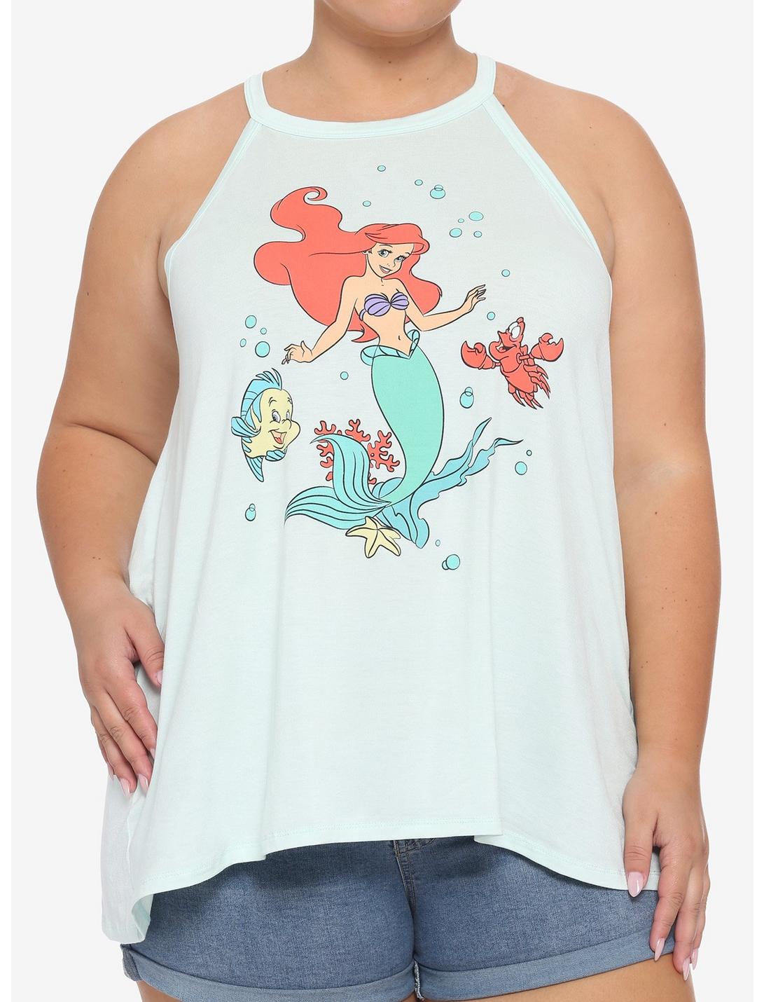 Disney The Little Mermaid Ariel Mesh Back Girls High Neck Tank Top Plus Size, MULTI, hi-res