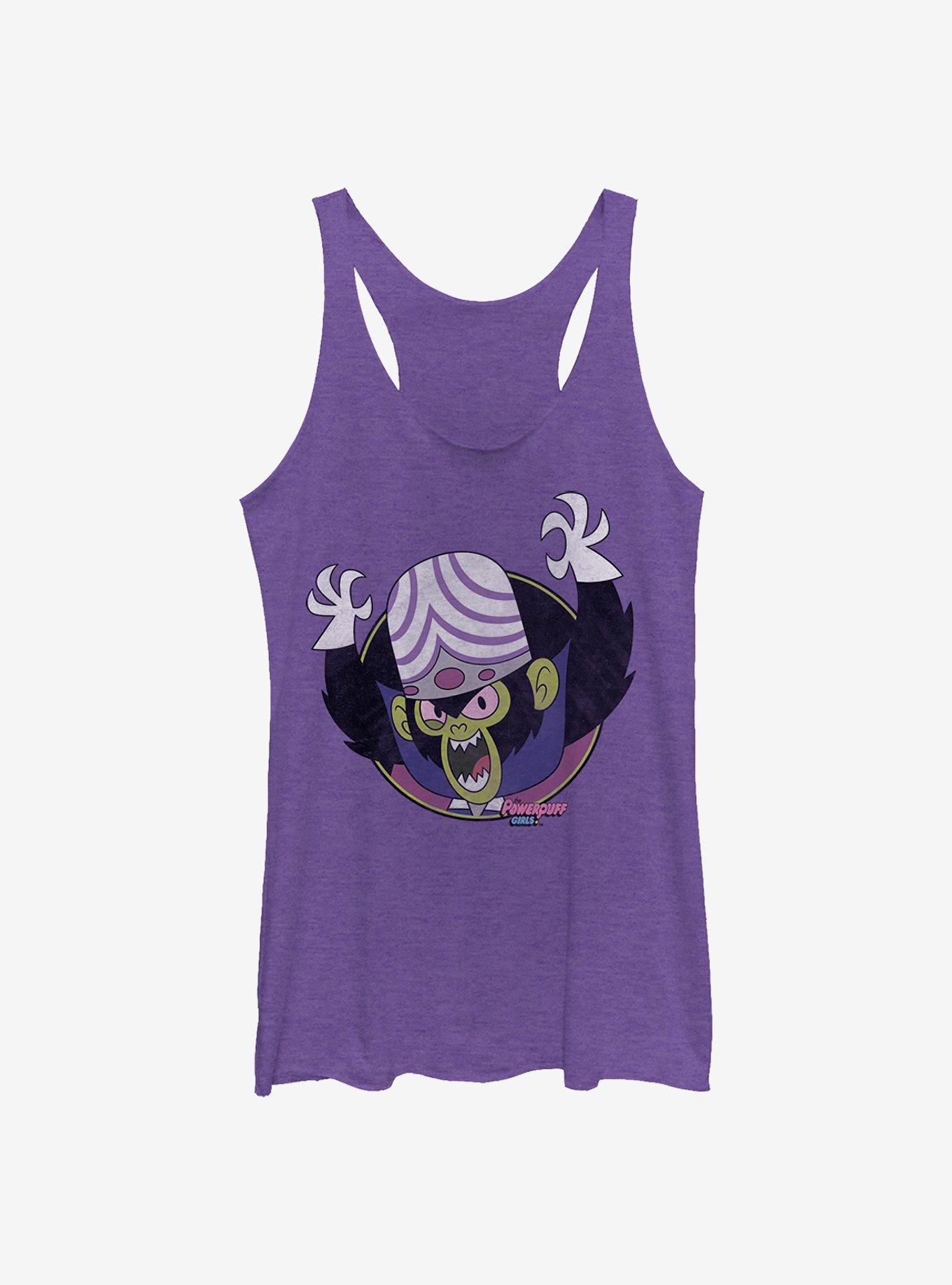 The Powerpuff Girls Mojo Jojo Circle Womens Tank Top, PUR HTR, hi-res