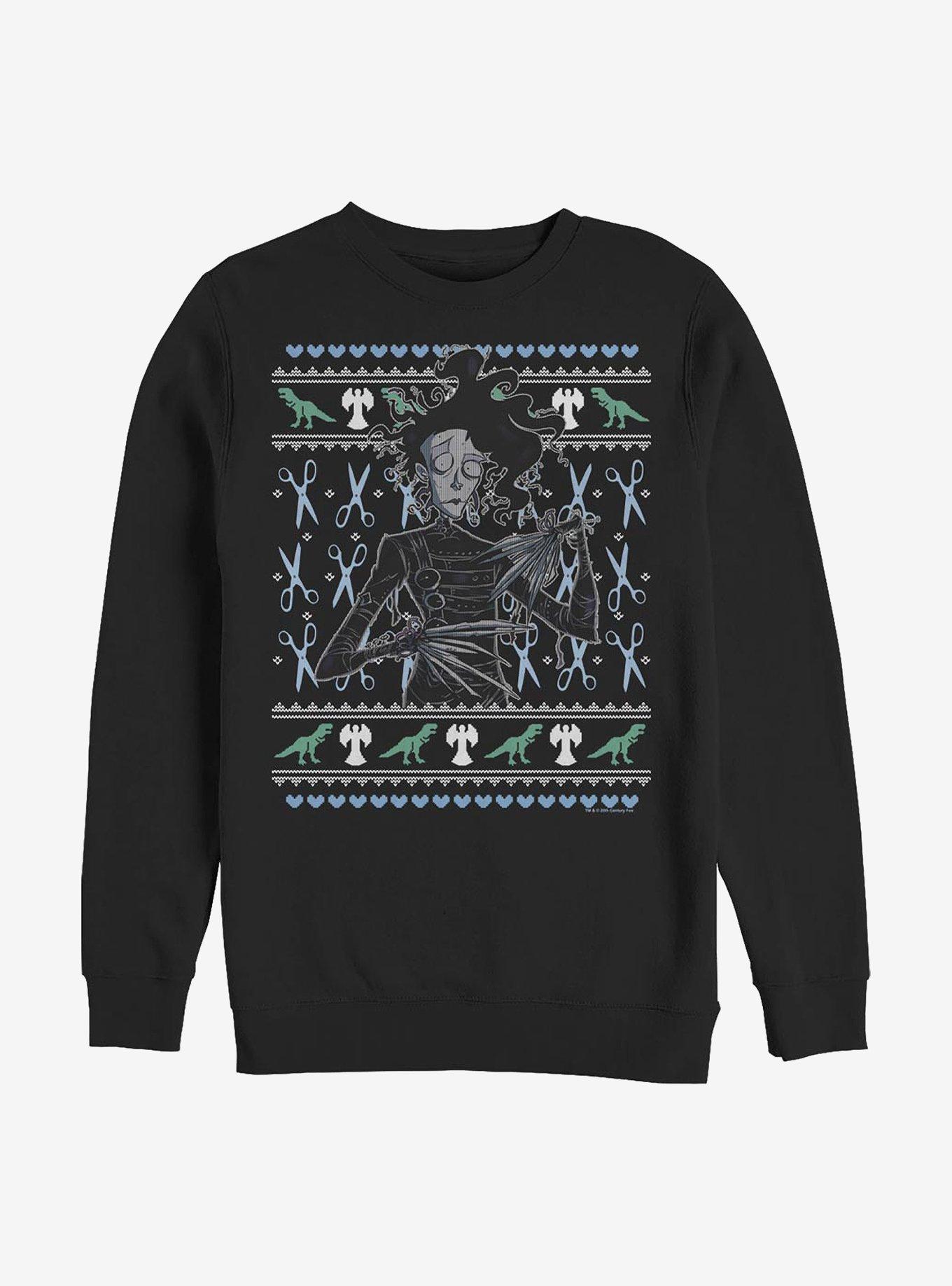 Edward Scissorhands Intarsia Scissorhands Sweatshirt, BLACK, hi-res