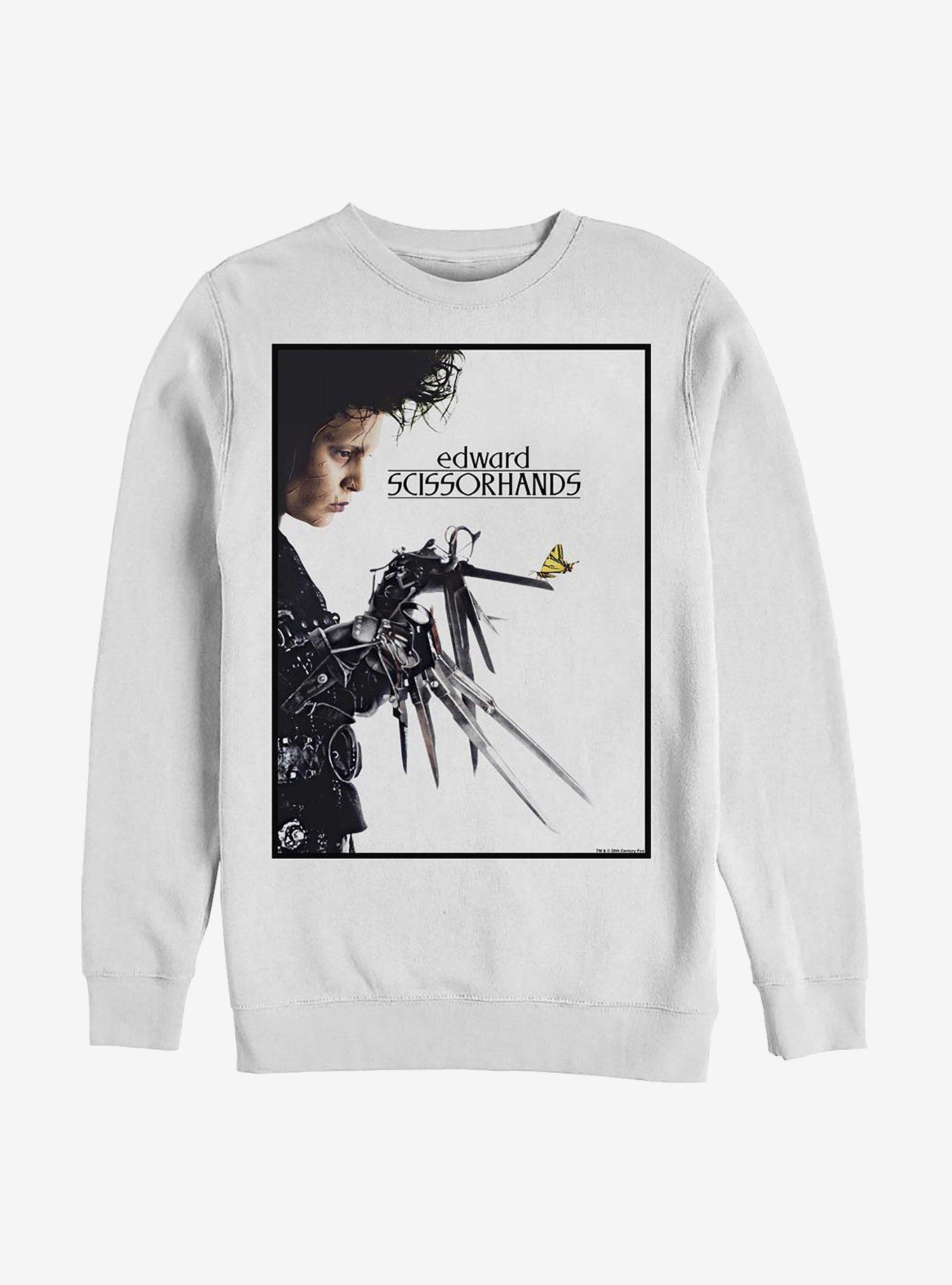 Edward Scissorhands Butterfly Poster Sweatshirt, WHITE, hi-res