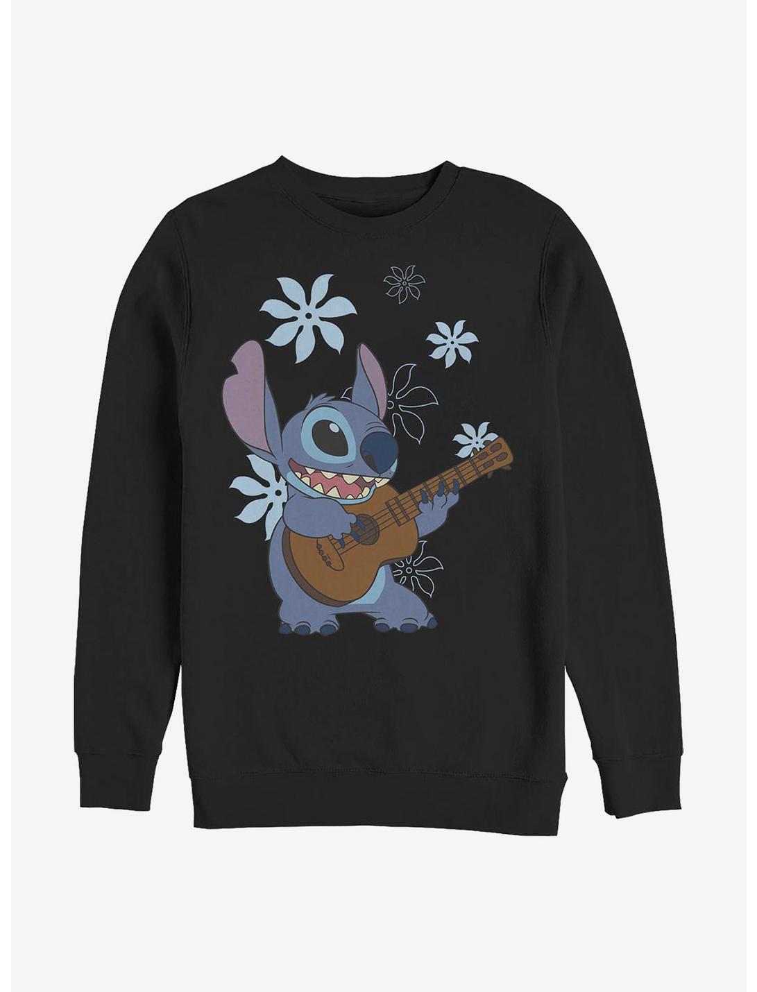Disney Lilo And Stitch Flowers Sweatshirt, BLACK, hi-res