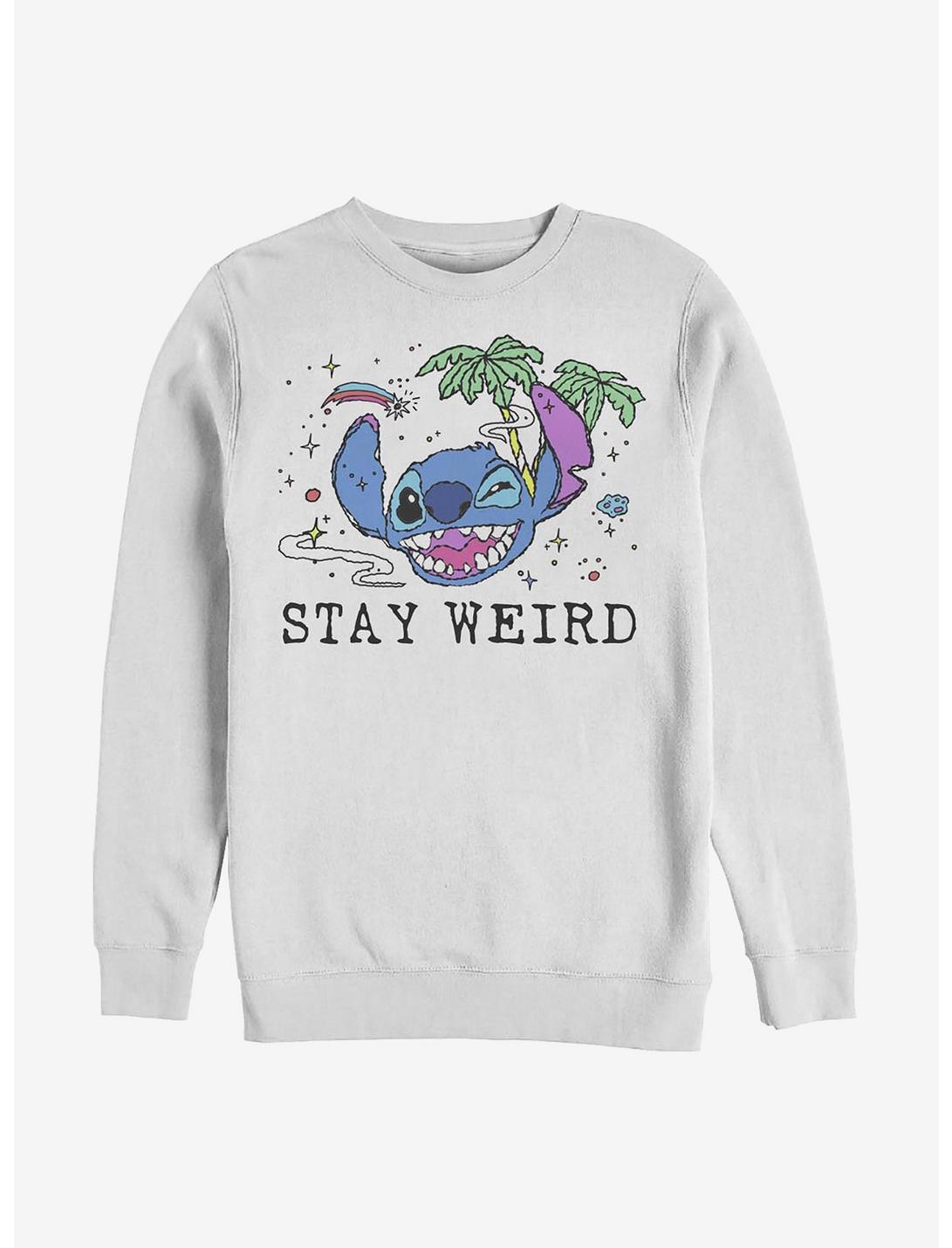 Disney Lilo And Stitch Stay Weird Sweatshirt, WHITE, hi-res