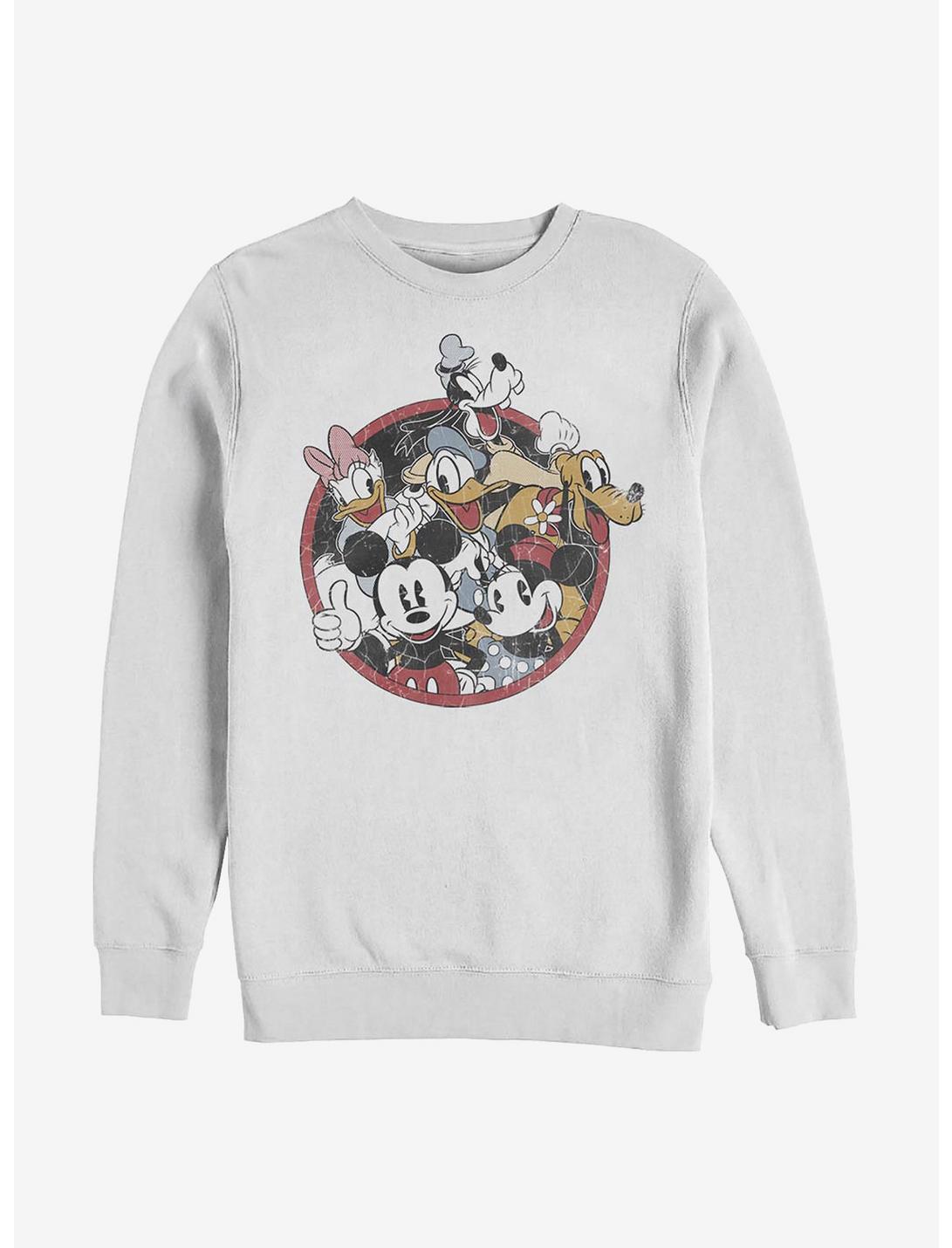 Disney Mickey Mouse Retro Groupie Sweatshirt, WHITE, hi-res