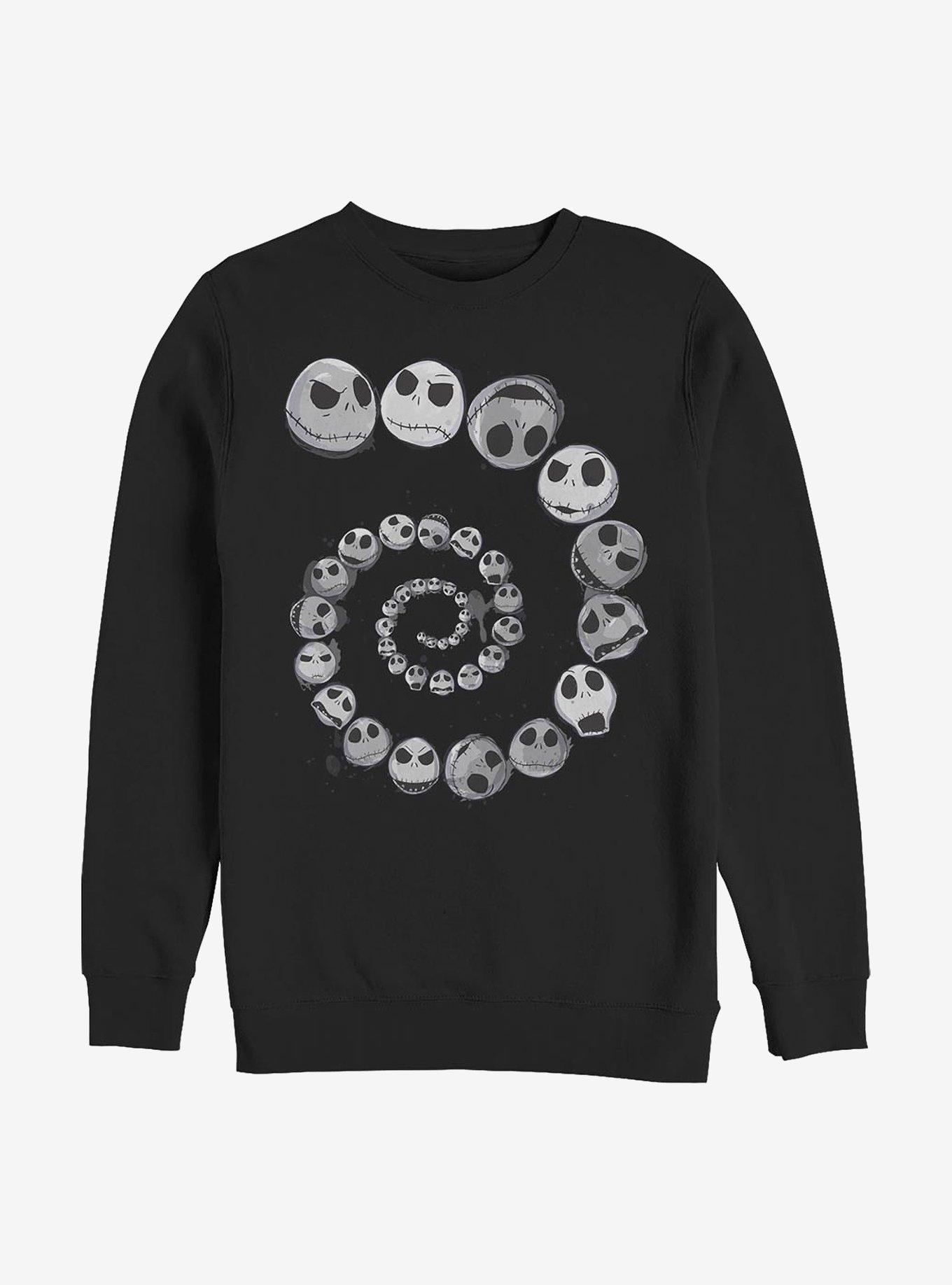 Disney Nightmare Before Christmas Jack Emotions Spiral Sweatshirt, BLACK, hi-res