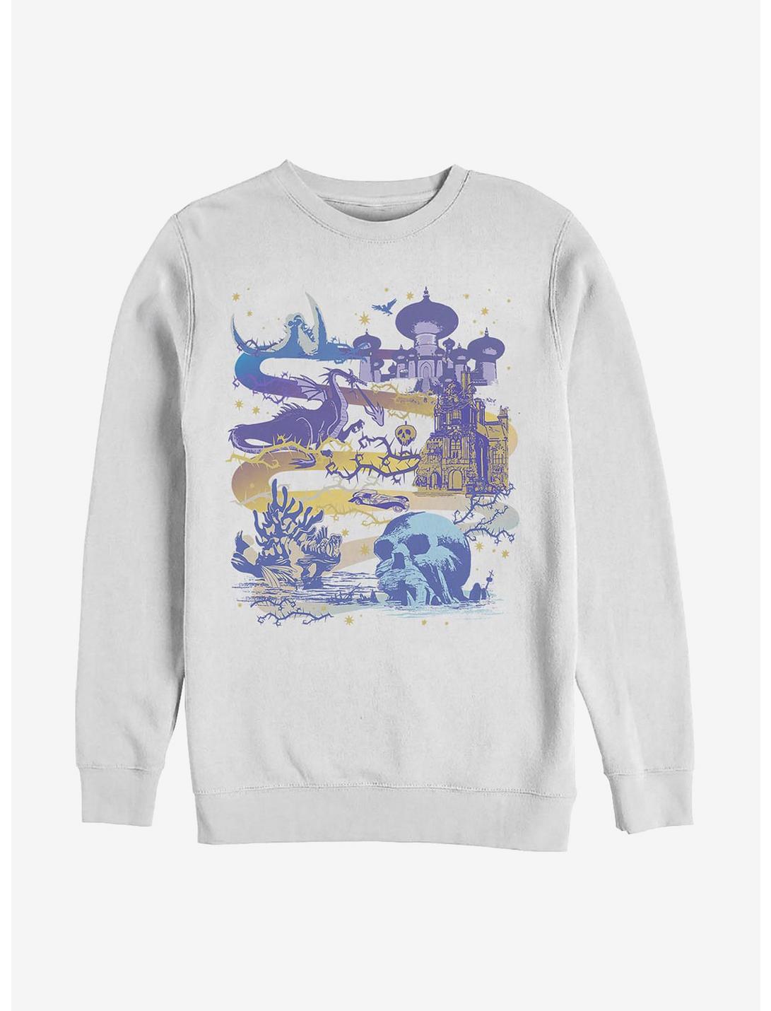 Disney Villains Map Sweatshirt, WHITE, hi-res